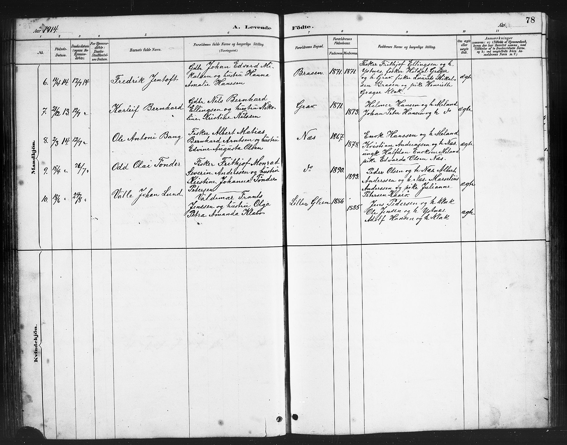 Ministerialprotokoller, klokkerbøker og fødselsregistre - Nordland, AV/SAT-A-1459/808/L0131: Parish register (copy) no. 808C02, 1879-1919, p. 78