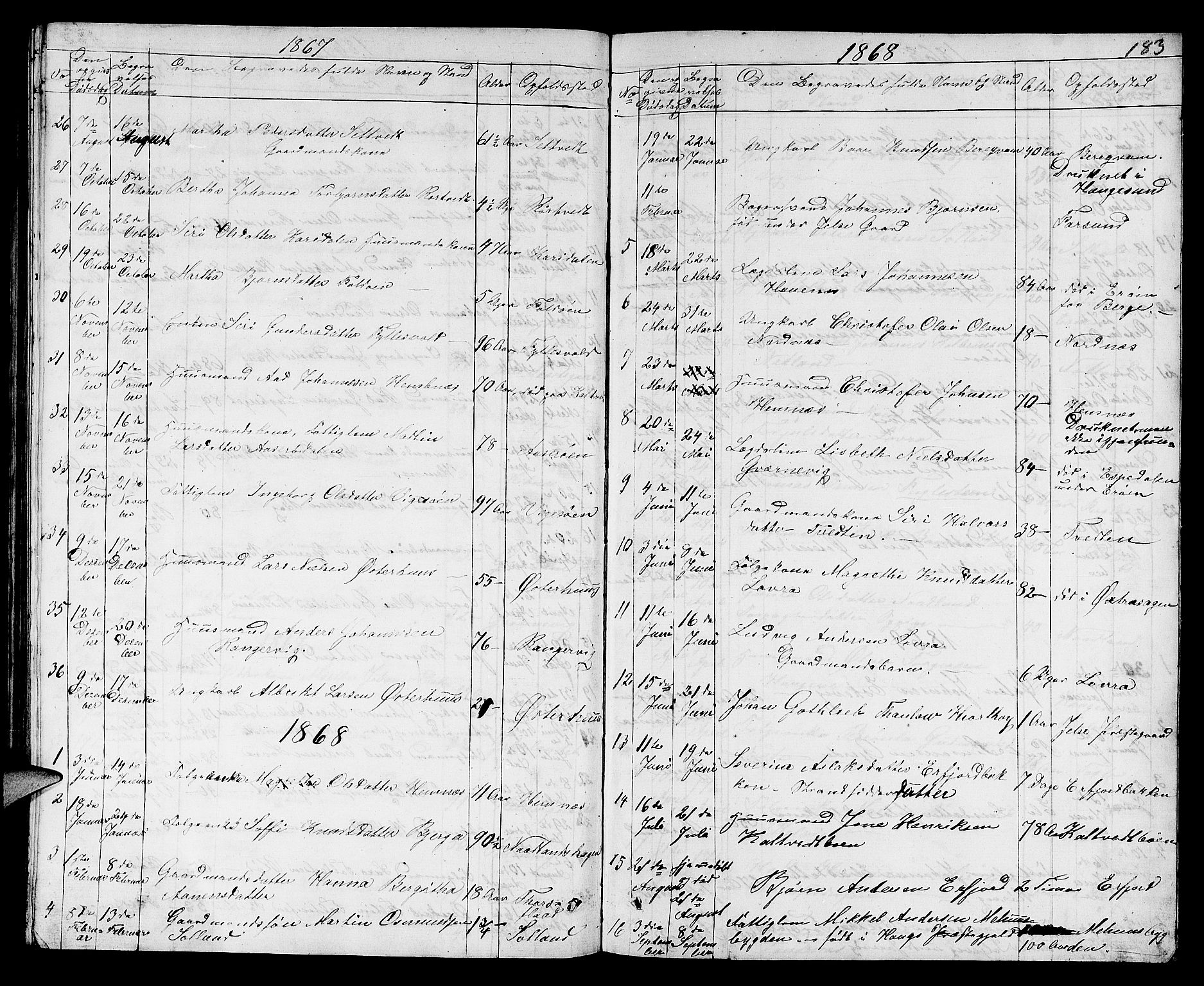 Jelsa sokneprestkontor, SAST/A-101842/01/V: Parish register (copy) no. B 3, 1864-1890, p. 183