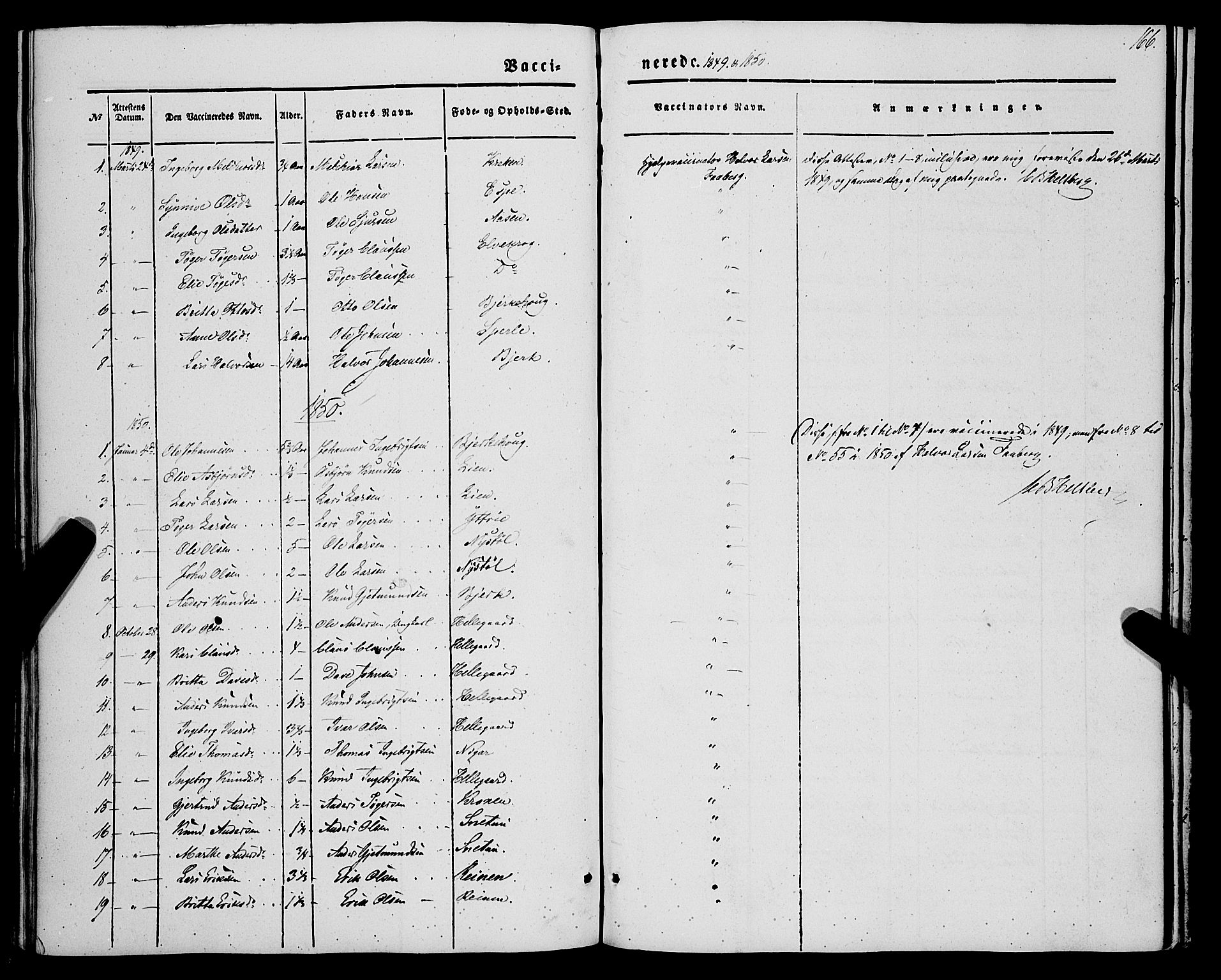Jostedal sokneprestembete, SAB/A-80601/H/Haa/Haaa/L0005: Parish register (official) no. A 5, 1849-1877, p. 166
