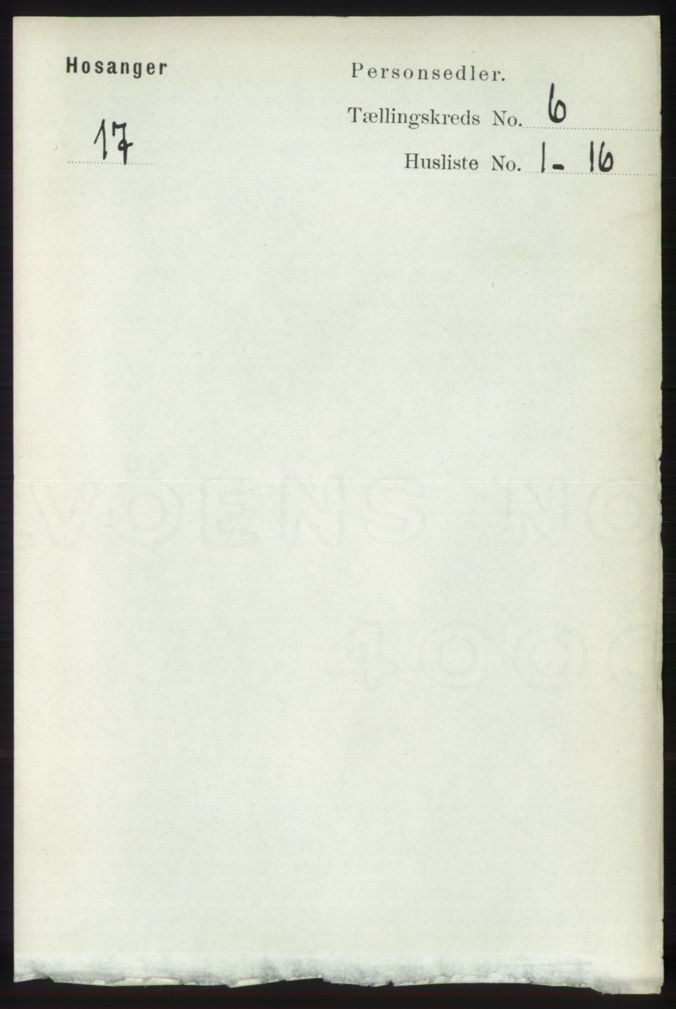 RA, 1891 census for 1253 Hosanger, 1891, p. 2137