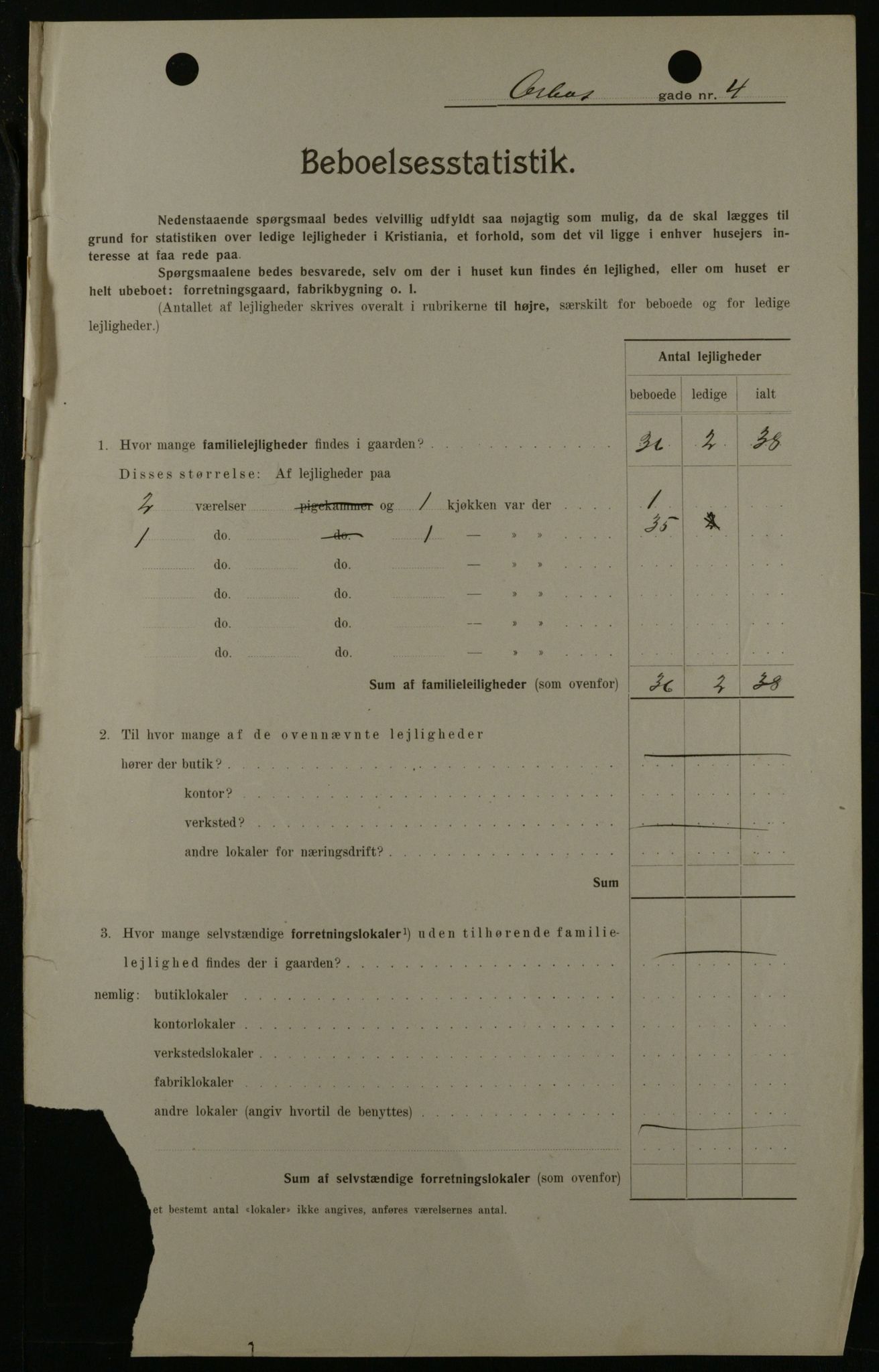 OBA, Municipal Census 1908 for Kristiania, 1908, p. 2117