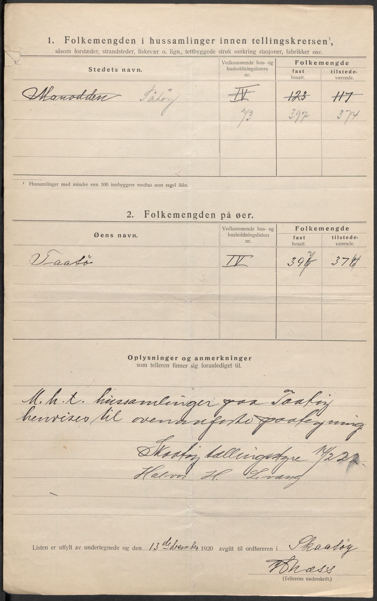 SAKO, 1920 census for Skåtøy, 1920, p. 16