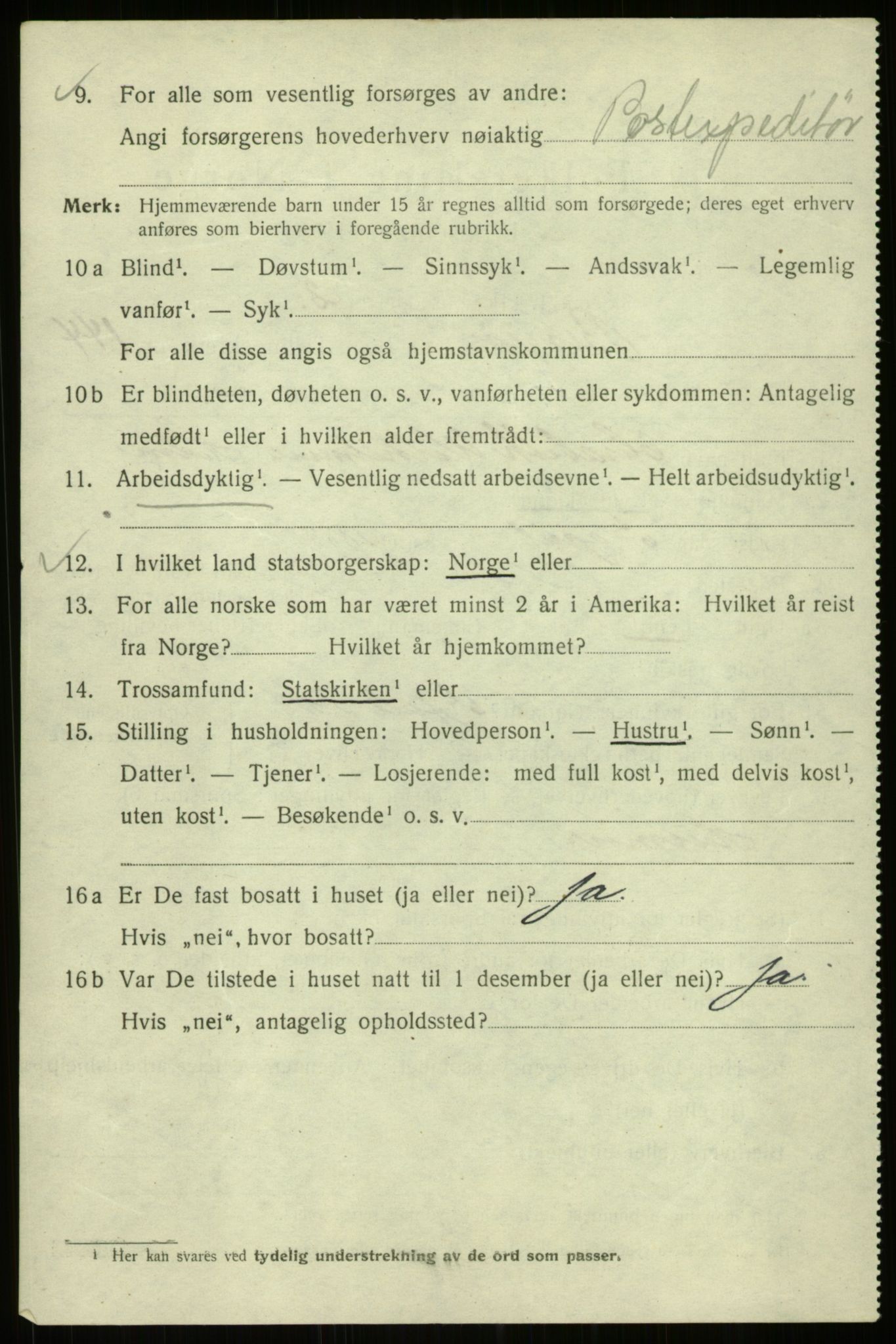 SAB, 1920 census for Bergen, 1920, p. 241591