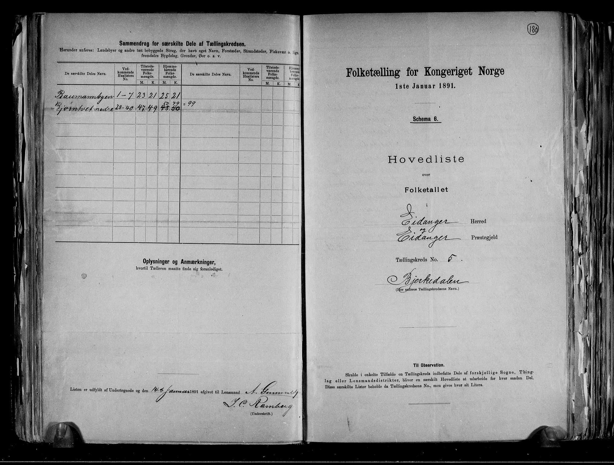 RA, 1891 census for 0813 Eidanger, 1891, p. 16