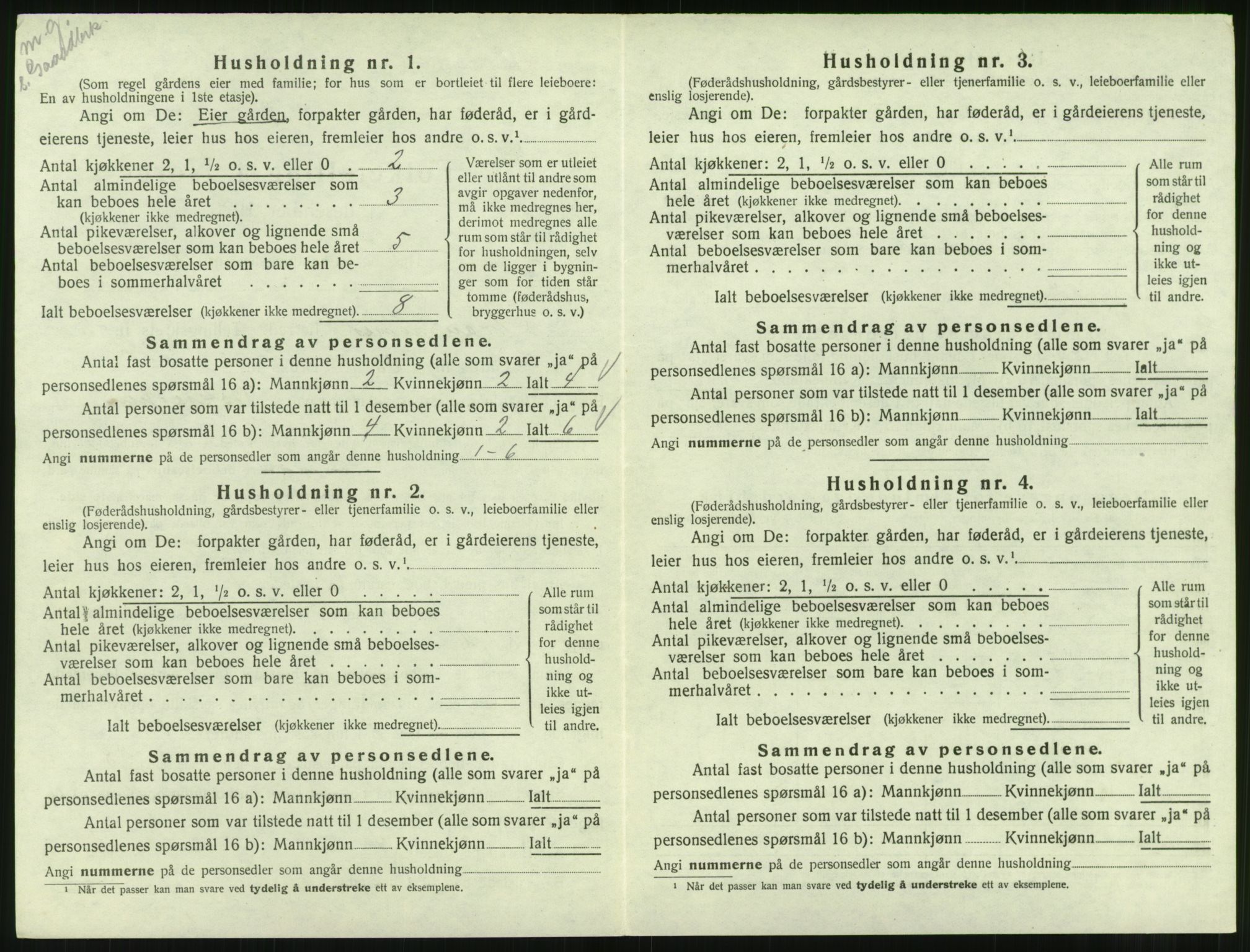 SAT, 1920 census for Straumsnes, 1920, p. 140