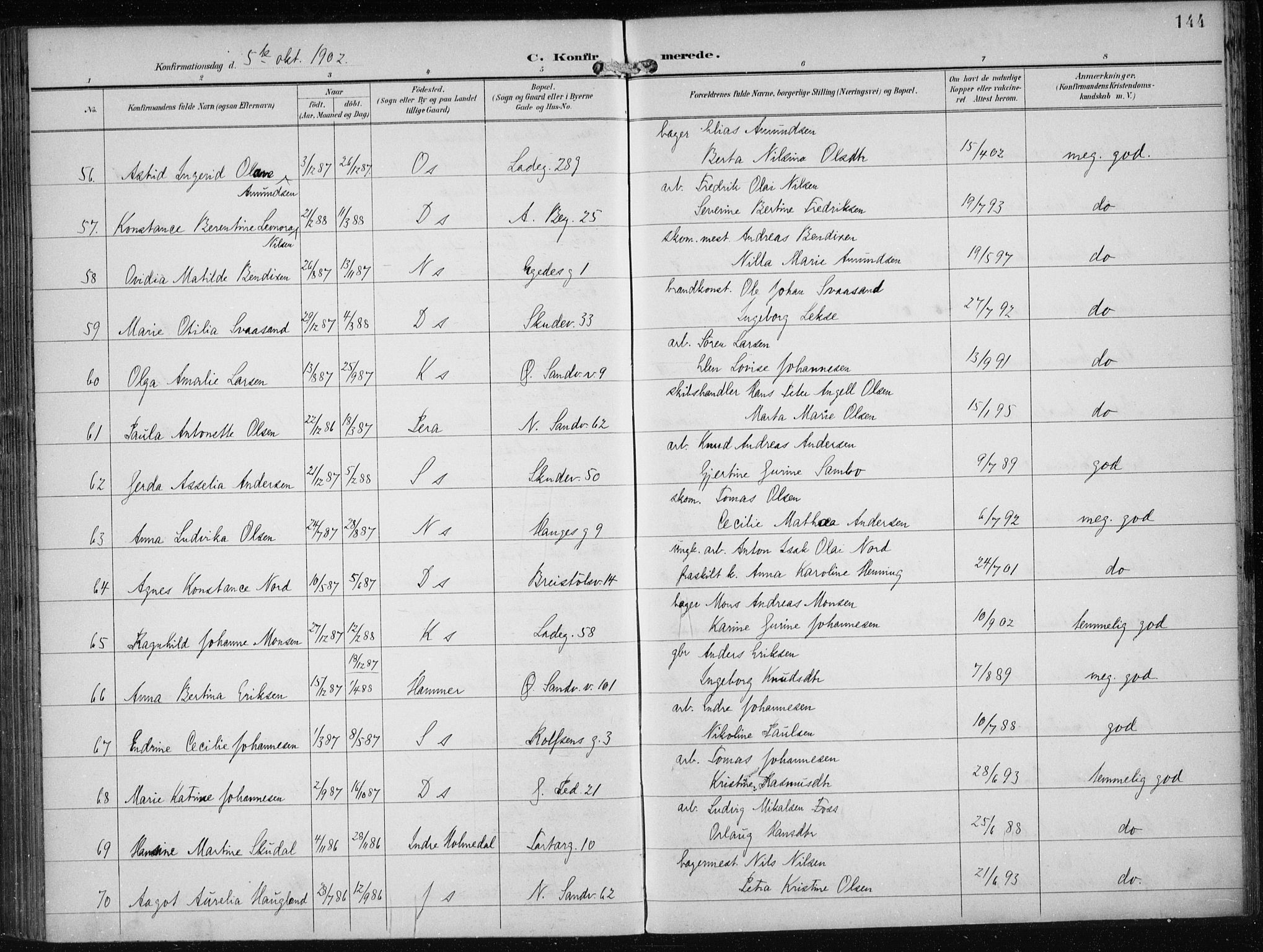 Sandviken Sokneprestembete, AV/SAB-A-77601/H/Ha/L0010: Parish register (official) no. C 1, 1895-1905, p. 144