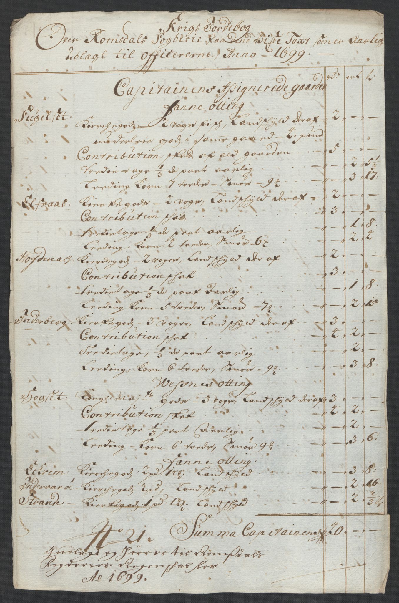 Rentekammeret inntil 1814, Reviderte regnskaper, Fogderegnskap, AV/RA-EA-4092/R55/L3654: Fogderegnskap Romsdal, 1699-1700, p. 138
