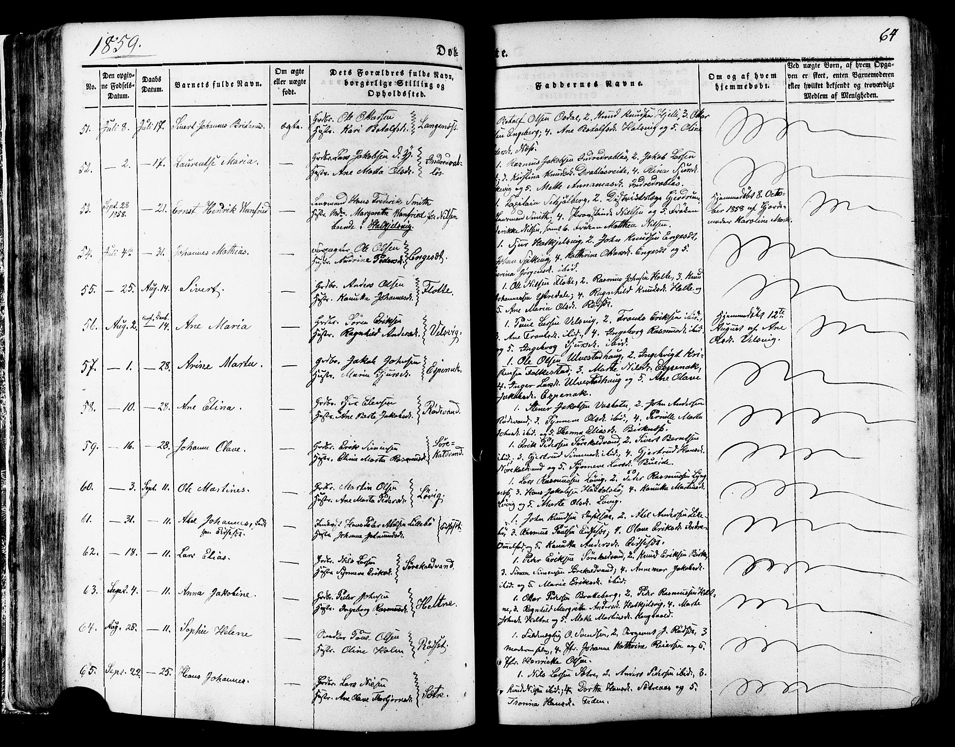 Ministerialprotokoller, klokkerbøker og fødselsregistre - Møre og Romsdal, SAT/A-1454/511/L0140: Parish register (official) no. 511A07, 1851-1878, p. 64