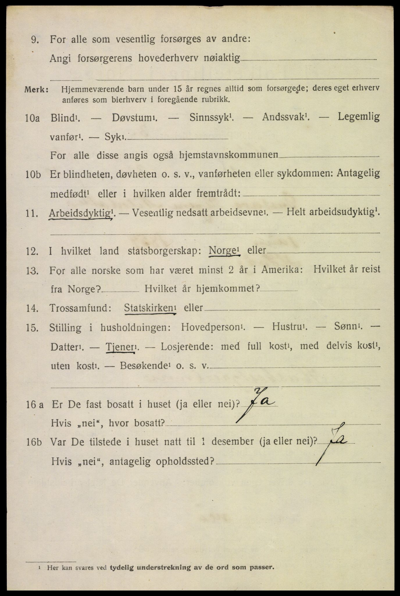 SAK, 1920 census for Høvåg, 1920, p. 3099