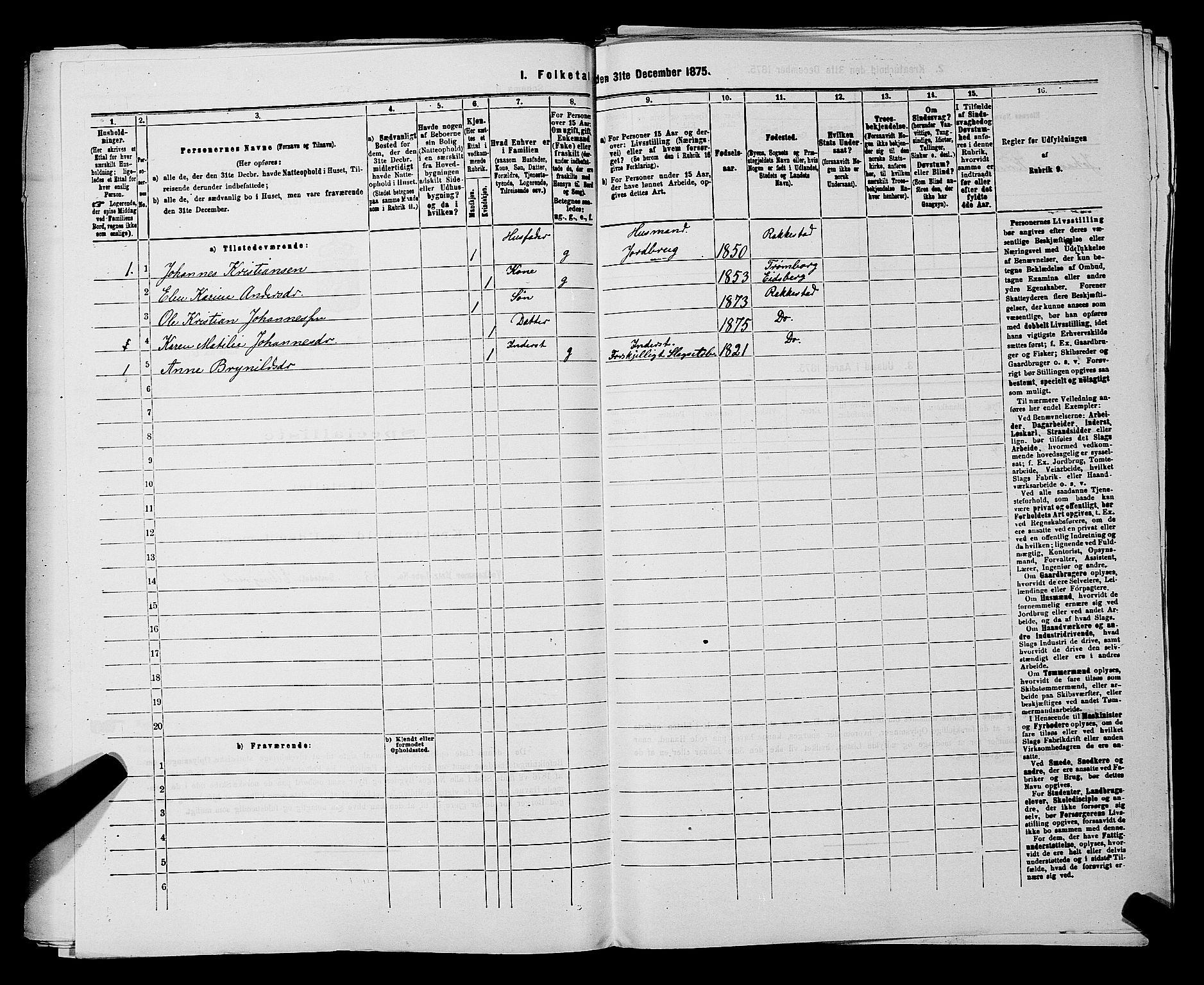 RA, 1875 census for 0128P Rakkestad, 1875, p. 614