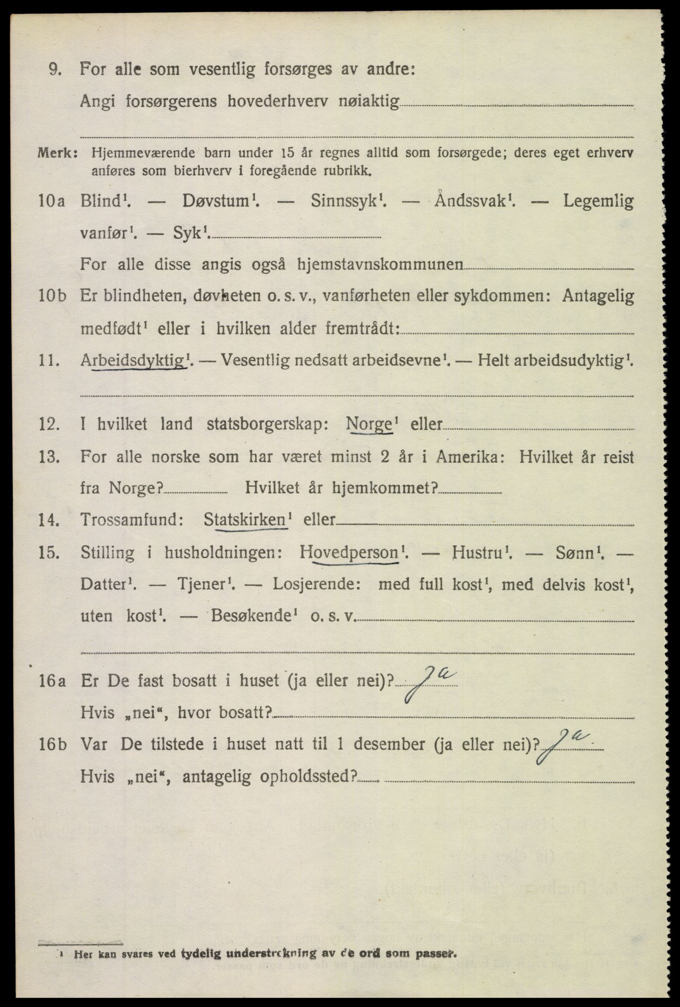 SAK, 1920 census for Holt, 1920, p. 3909