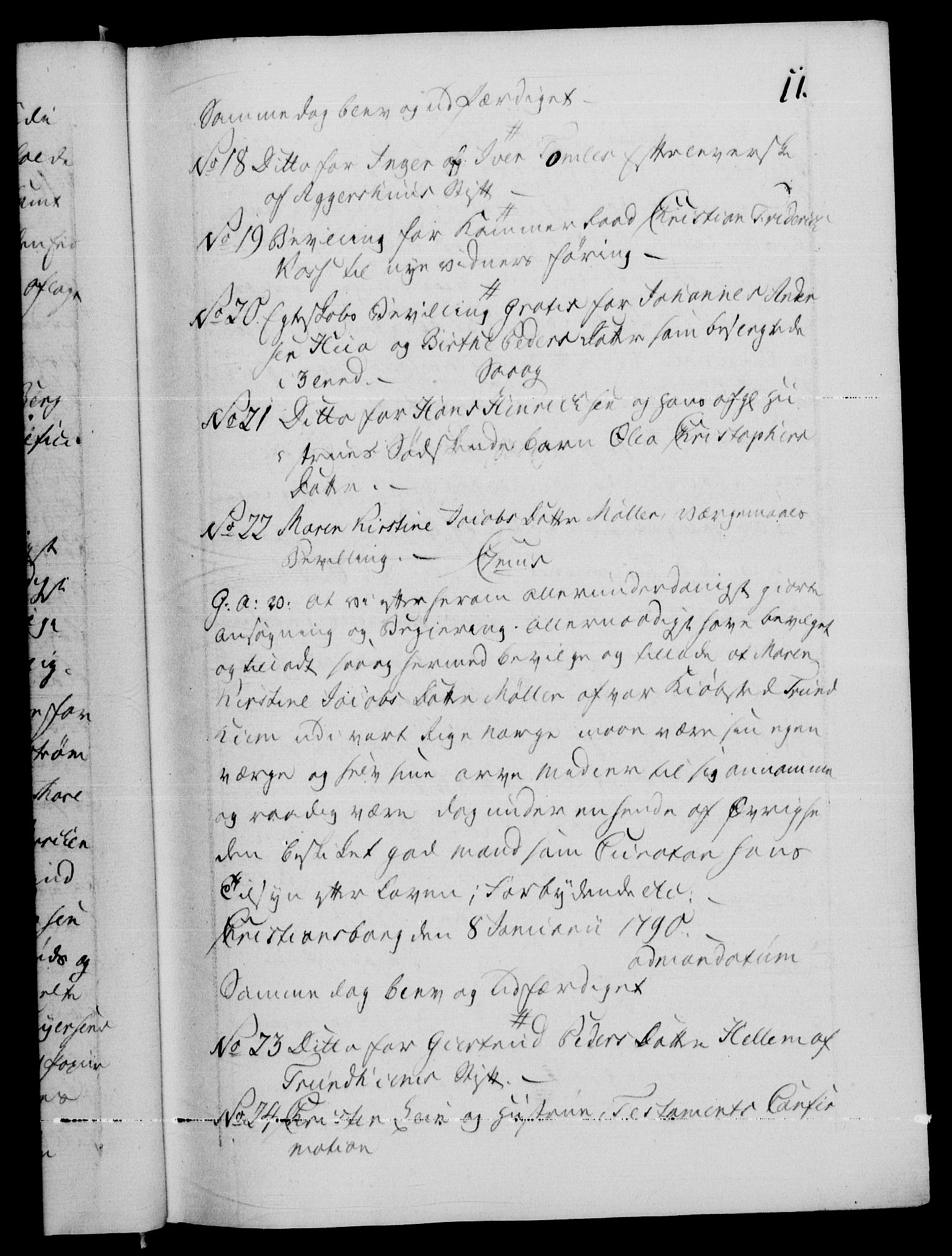 Danske Kanselli 1572-1799, AV/RA-EA-3023/F/Fc/Fca/Fcaa/L0053: Norske registre, 1790-1791, p. 11a