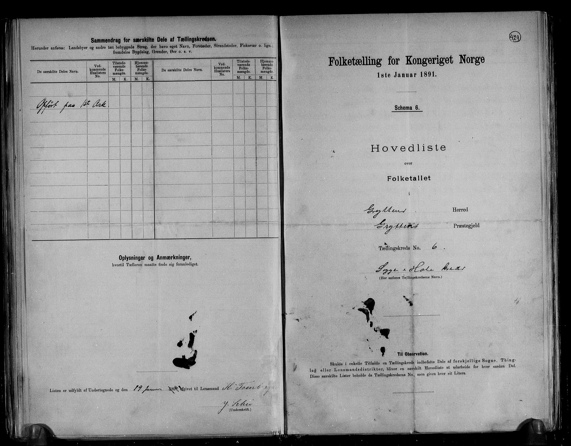 RA, 1891 census for 1539 Grytten, 1891, p. 18