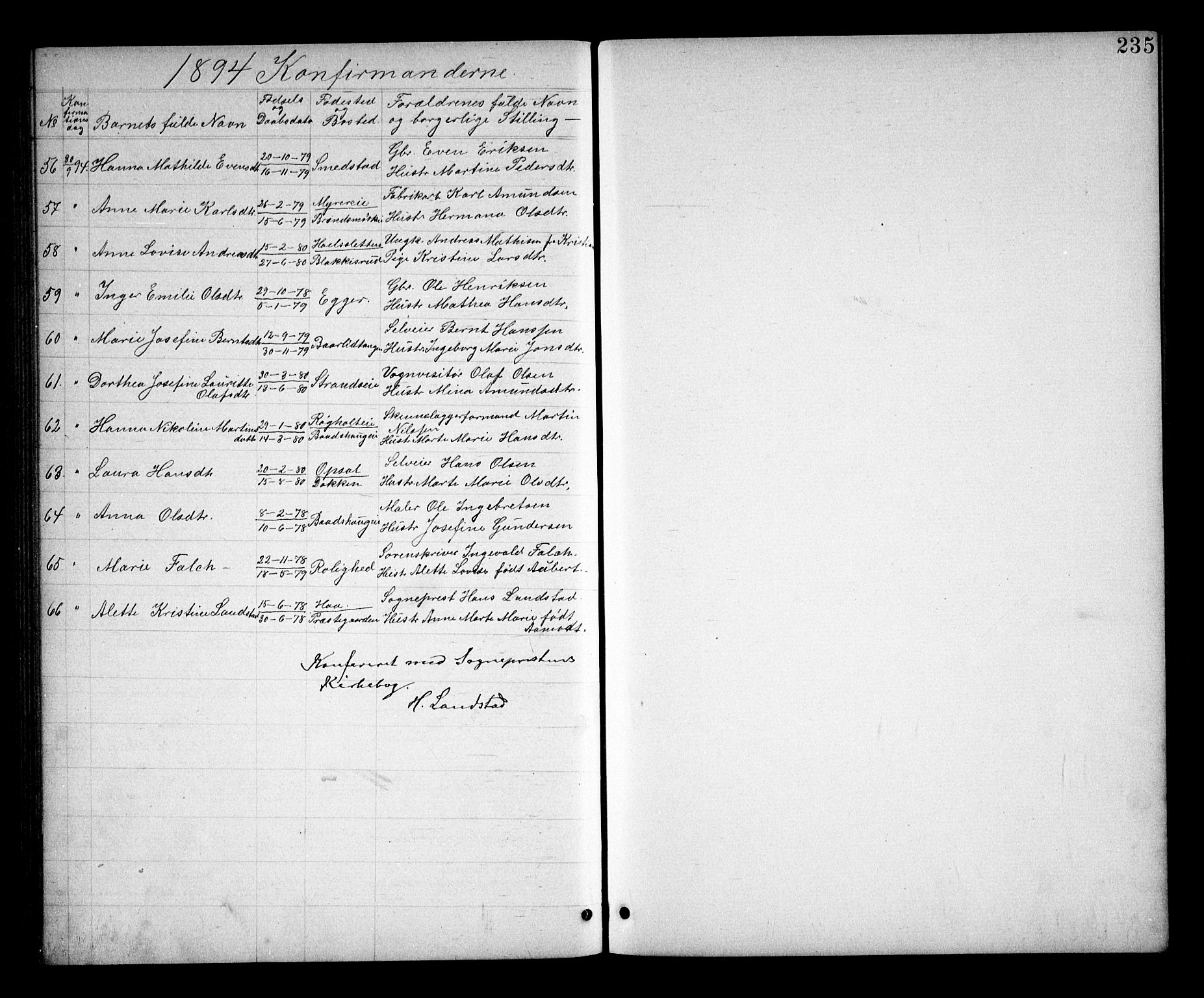 Eidsvoll prestekontor Kirkebøker, AV/SAO-A-10888/G/Ga/L0005: Parish register (copy) no. I 5, 1884-1894, p. 235