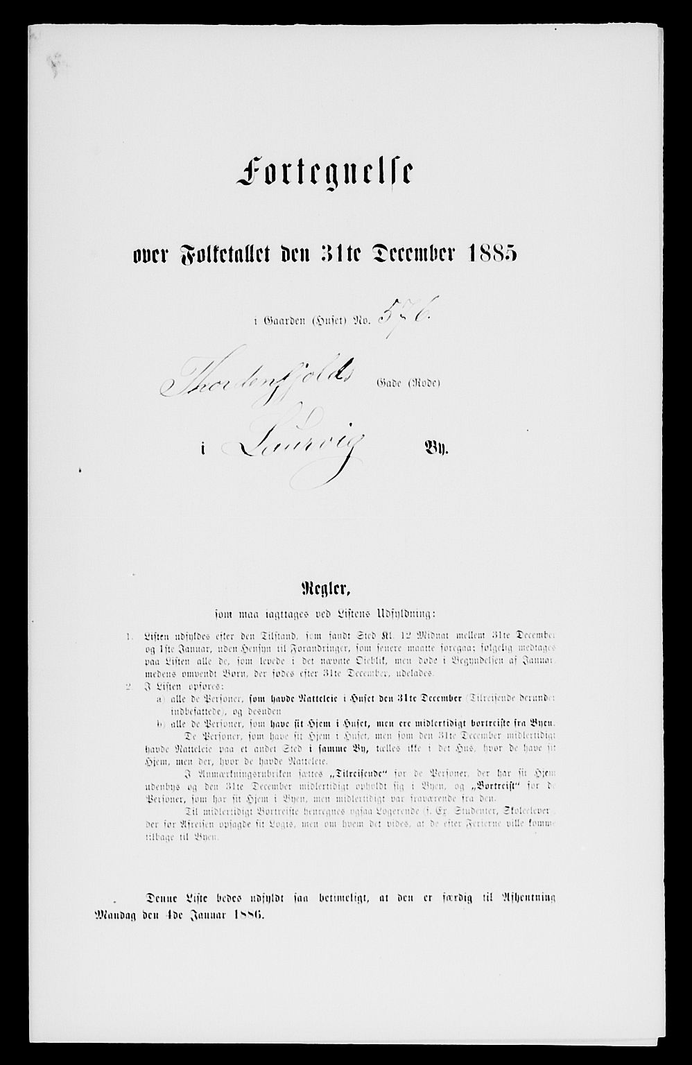 SAKO, 1885 census for 0707 Larvik, 1885, p. 1518