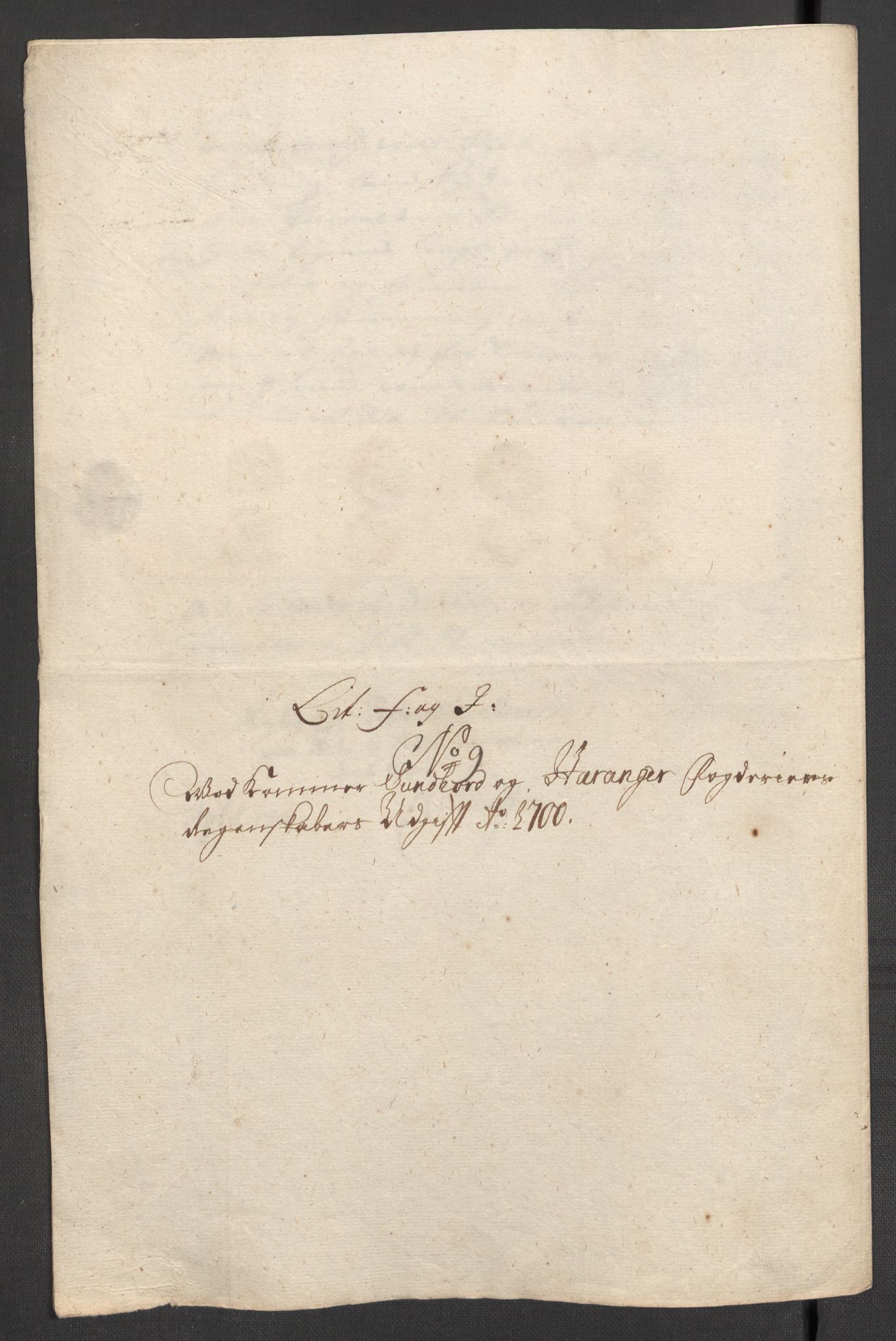 Rentekammeret inntil 1814, Reviderte regnskaper, Fogderegnskap, AV/RA-EA-4092/R48/L2979: Fogderegnskap Sunnhordland og Hardanger, 1700-1701, p. 251