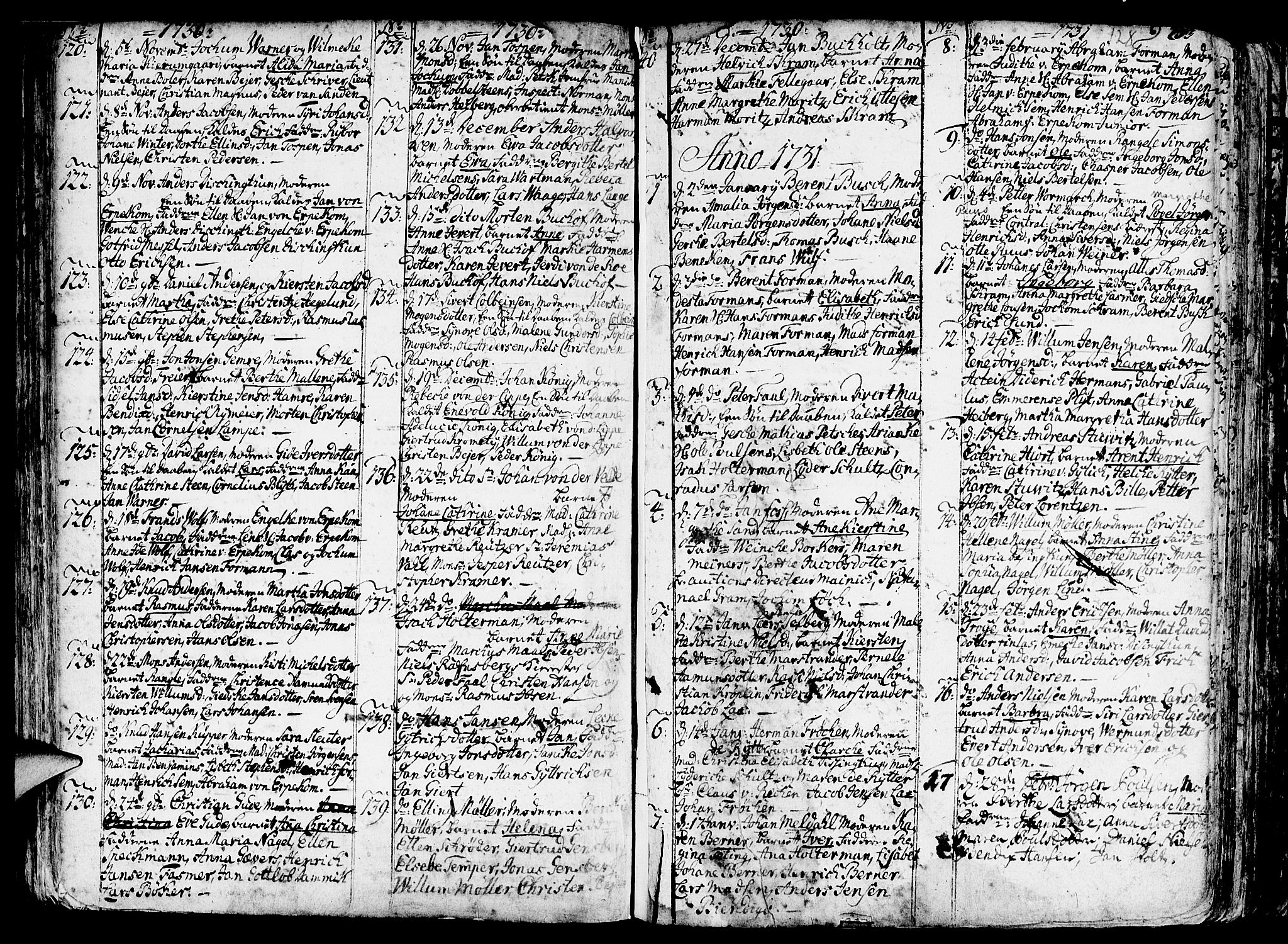 Nykirken Sokneprestembete, SAB/A-77101/H/Haa/L0003: Parish register (official) no. A 3, 1717-1764, p. 128