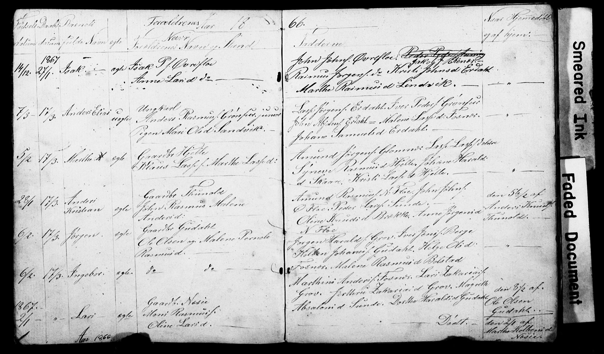 Stryn Sokneprestembete, AV/SAB-A-82501: Parish register (copy) no. C 1A, 1866-1875, p. 5