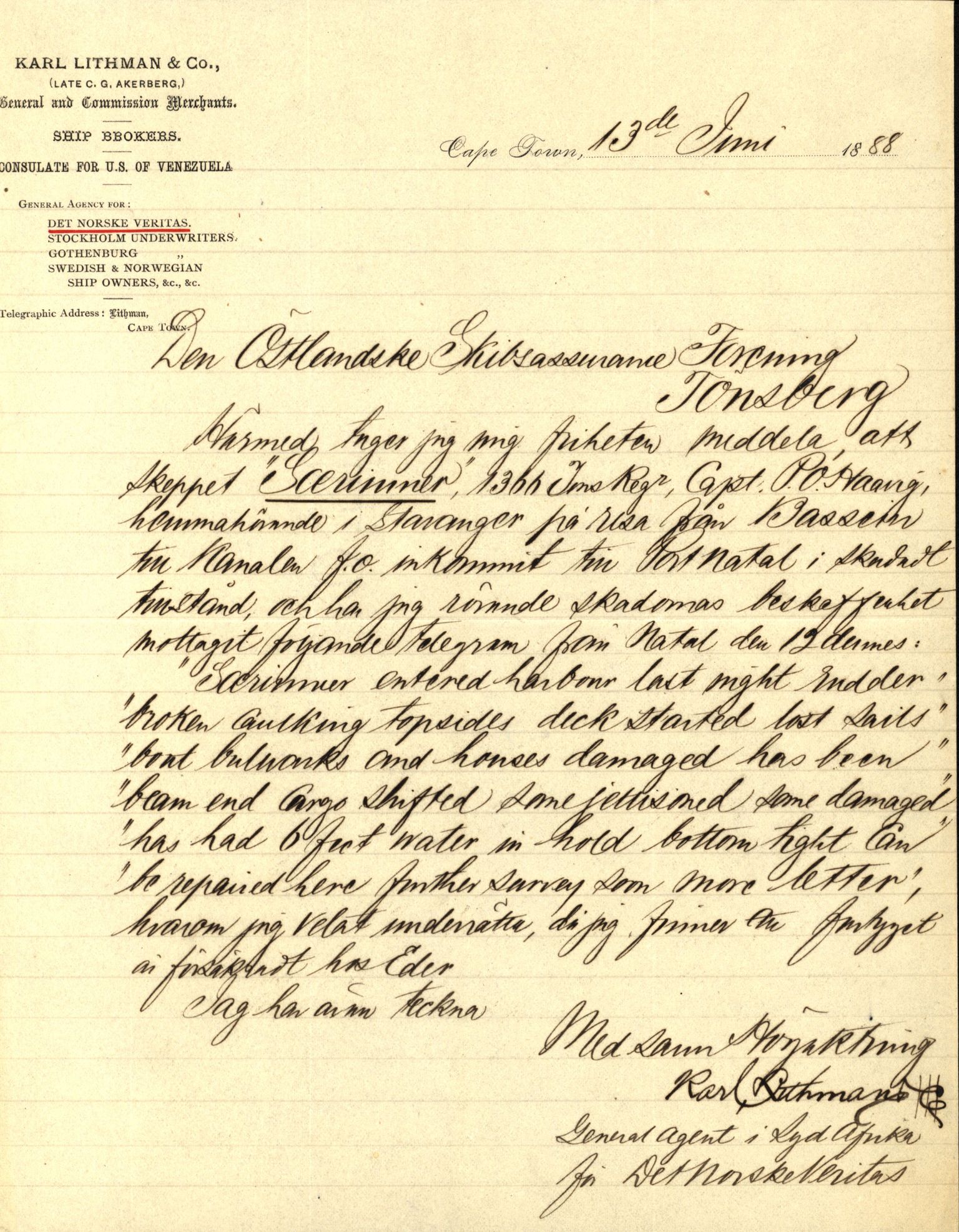 Pa 63 - Østlandske skibsassuranceforening, VEMU/A-1079/G/Ga/L0022/0009: Havaridokumenter / Svend Føyn, Sylvia, Særimner, Magna av Fredrikstad, 1888, p. 31