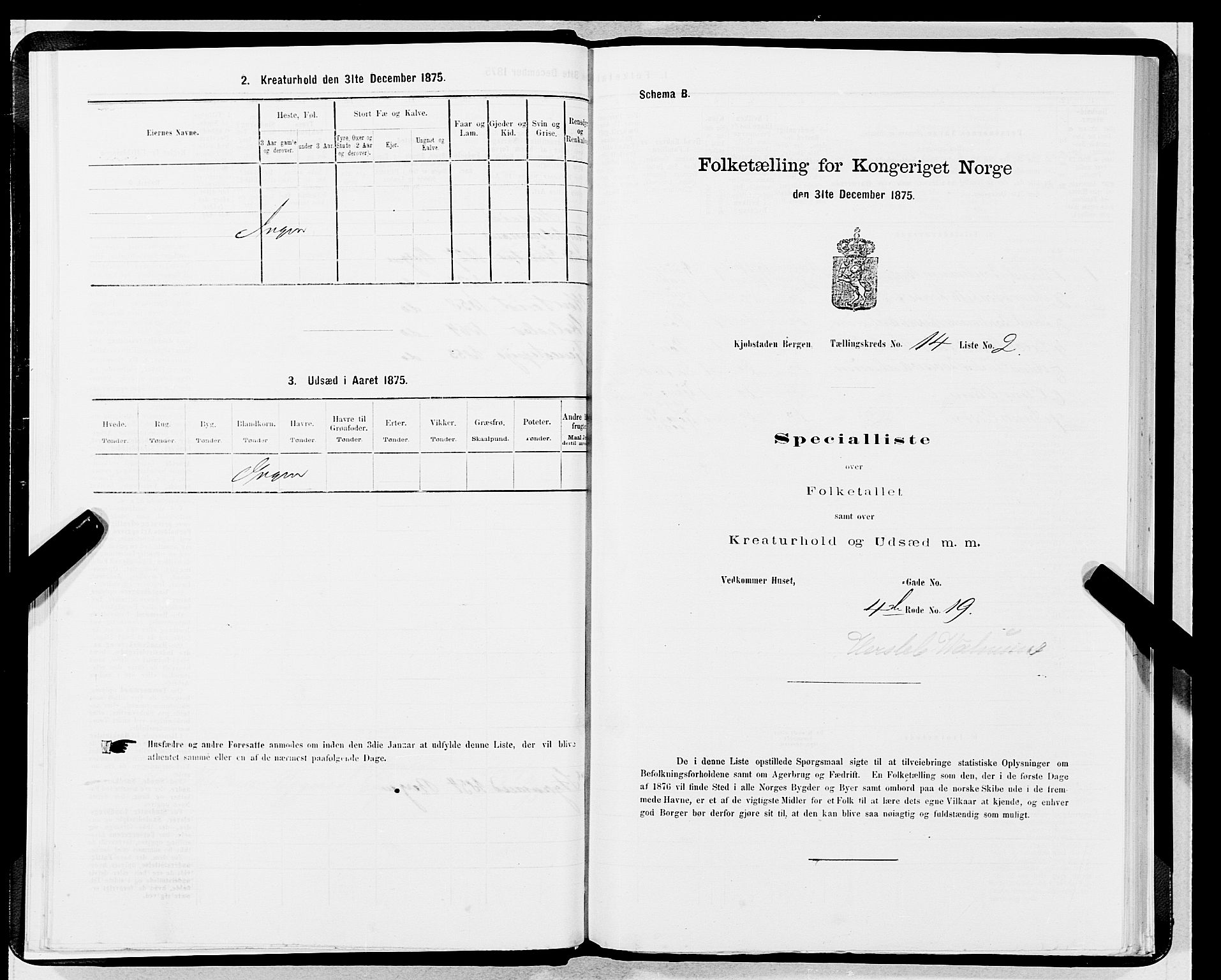 SAB, 1875 census for 1301 Bergen, 1875, p. 690