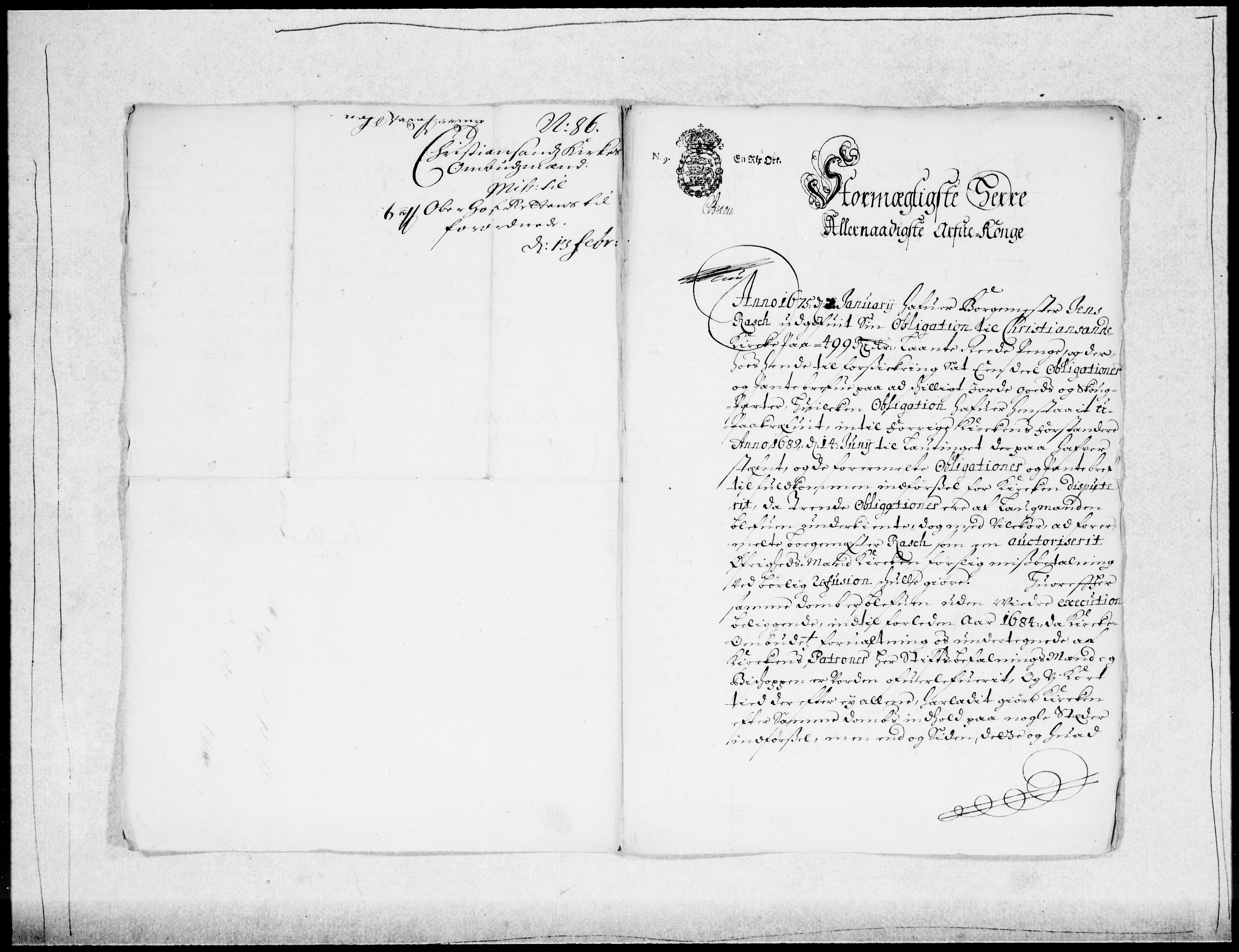 Danske Kanselli 1572-1799, AV/RA-EA-3023/F/Fc/Fcc/Fcca/L0039: Norske innlegg 1572-1799, 1685-1686, p. 221