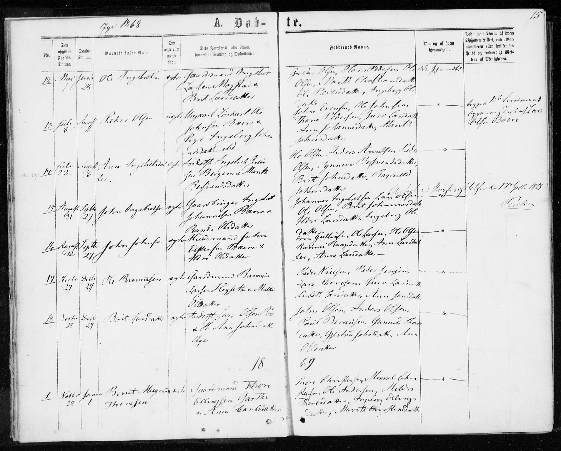 Ministerialprotokoller, klokkerbøker og fødselsregistre - Møre og Romsdal, SAT/A-1454/595/L1045: Parish register (official) no. 595A07, 1863-1873, p. 15