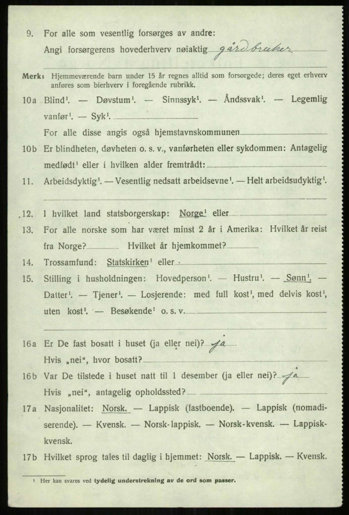 SATØ, 1920 census for Bardu, 1920, p. 3843