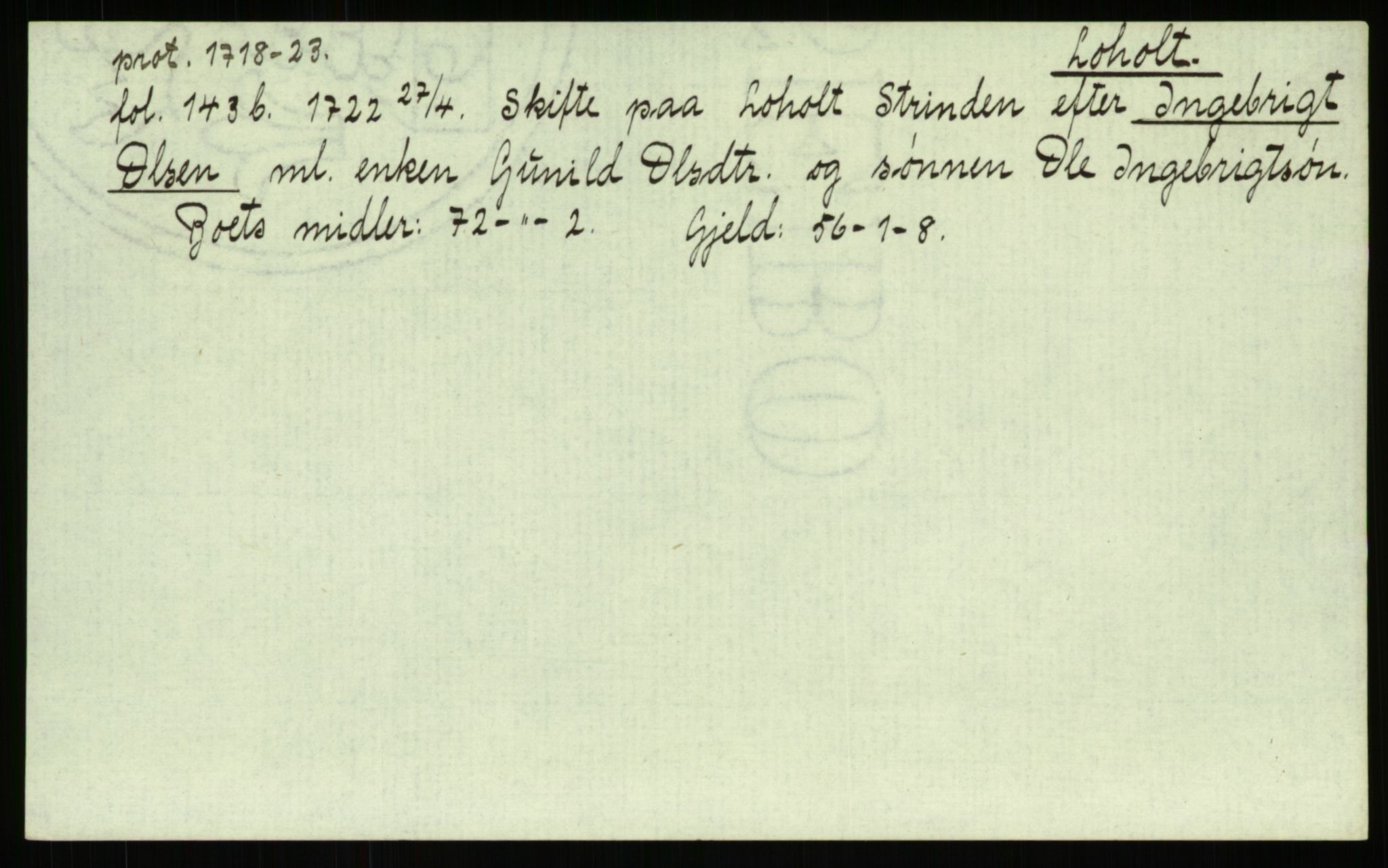 Strinda og Selbu sorenskriveri, AV/SAT-A-0015/3, 1700-1766, p. 827