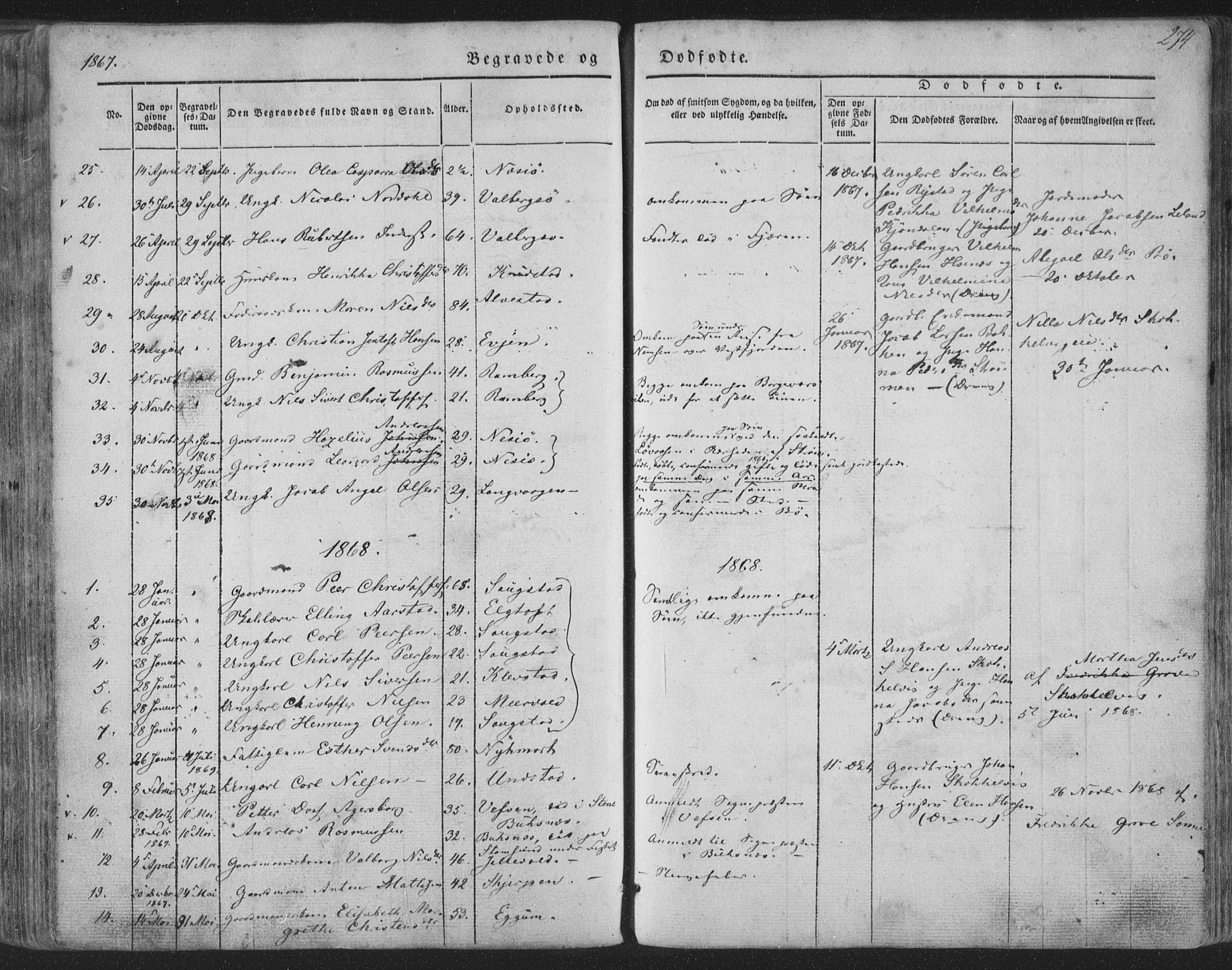 Ministerialprotokoller, klokkerbøker og fødselsregistre - Nordland, AV/SAT-A-1459/880/L1131: Parish register (official) no. 880A05, 1844-1868, p. 274