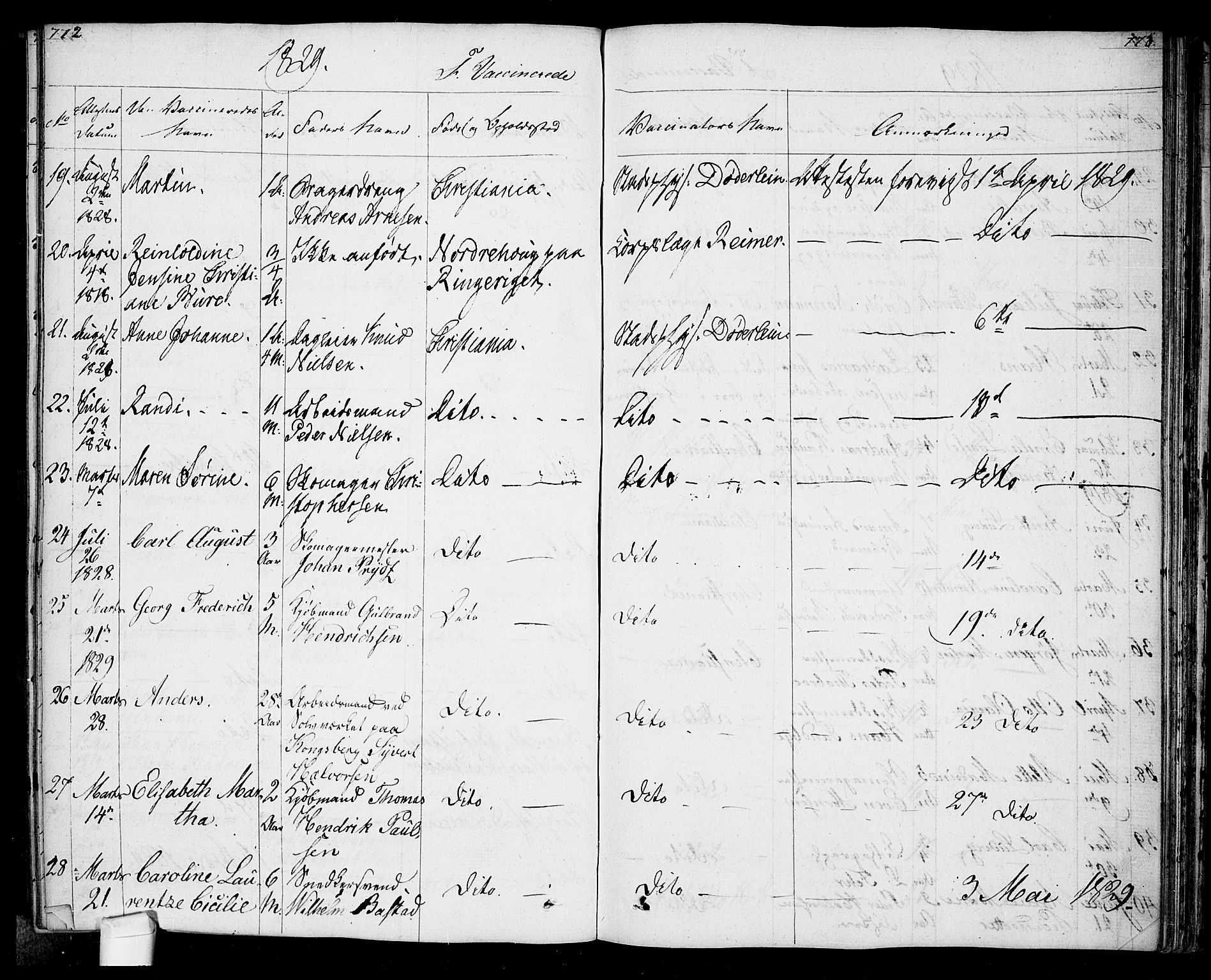 Oslo domkirke Kirkebøker, SAO/A-10752/F/Fa/L0022: Parish register (official) no. 22, 1824-1829, p. 772-773