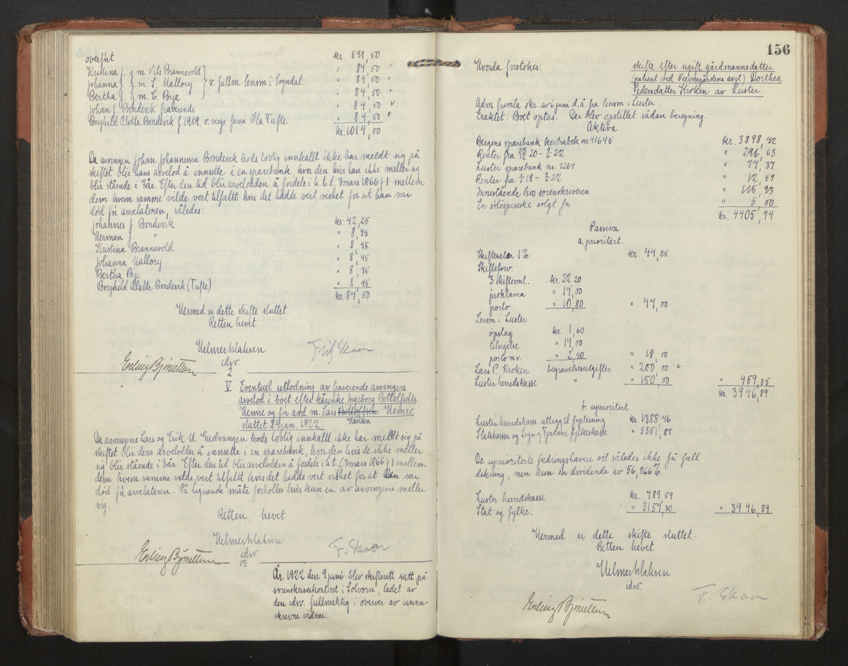 Indre Sogn tingrett, AV/SAB-A-3301/1/H/Hd/L0008: Skifteutlodningsprotokoll 8, 1912-1923, p. 155b-156a