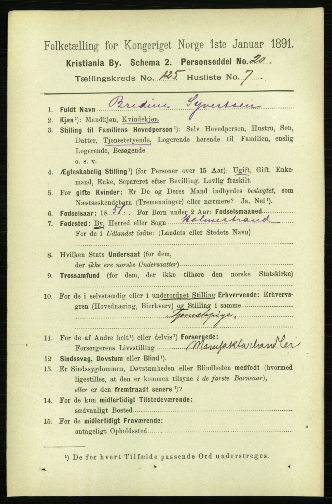 RA, 1891 census for 0301 Kristiania, 1891, p. 66950