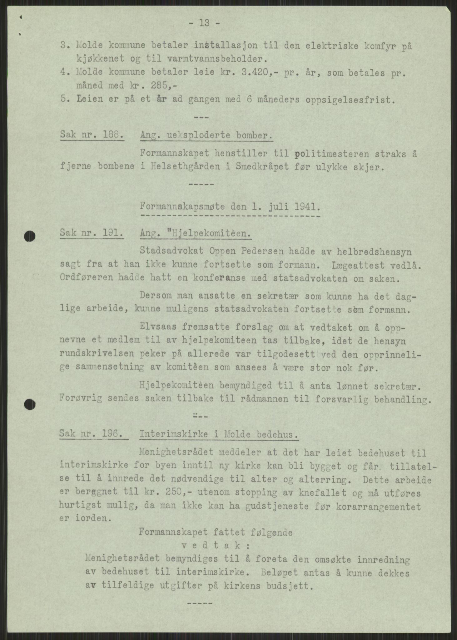 Forsvaret, Forsvarets krigshistoriske avdeling, AV/RA-RAFA-2017/Y/Ya/L0015: II-C-11-31 - Fylkesmenn.  Rapporter om krigsbegivenhetene 1940., 1940, p. 729