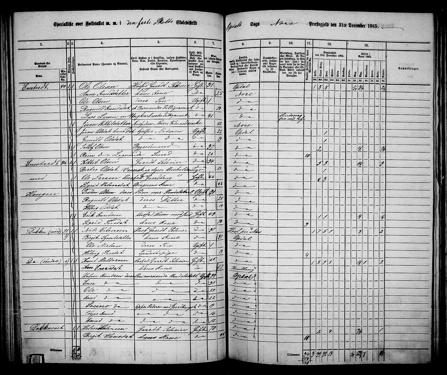 RA, 1865 census for Nore, 1865, p. 89