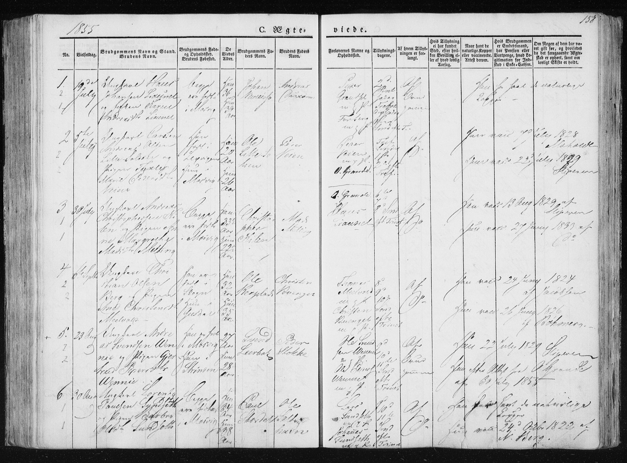 Ministerialprotokoller, klokkerbøker og fødselsregistre - Nord-Trøndelag, SAT/A-1458/733/L0323: Parish register (official) no. 733A02, 1843-1870, p. 158