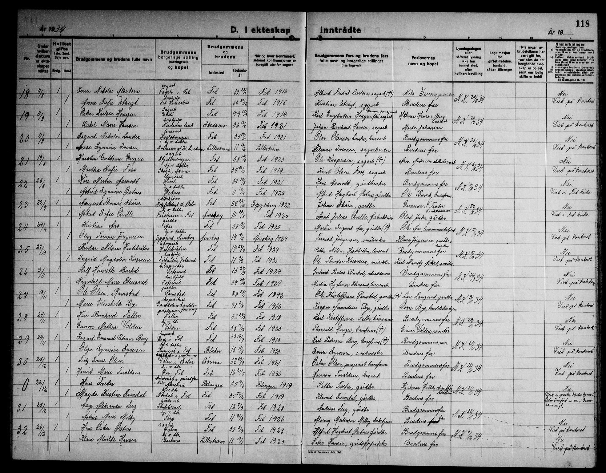 Fet prestekontor Kirkebøker, AV/SAO-A-10370a/G/Ga/L0010: Parish register (copy) no. I 10, 1935-1951, p. 118