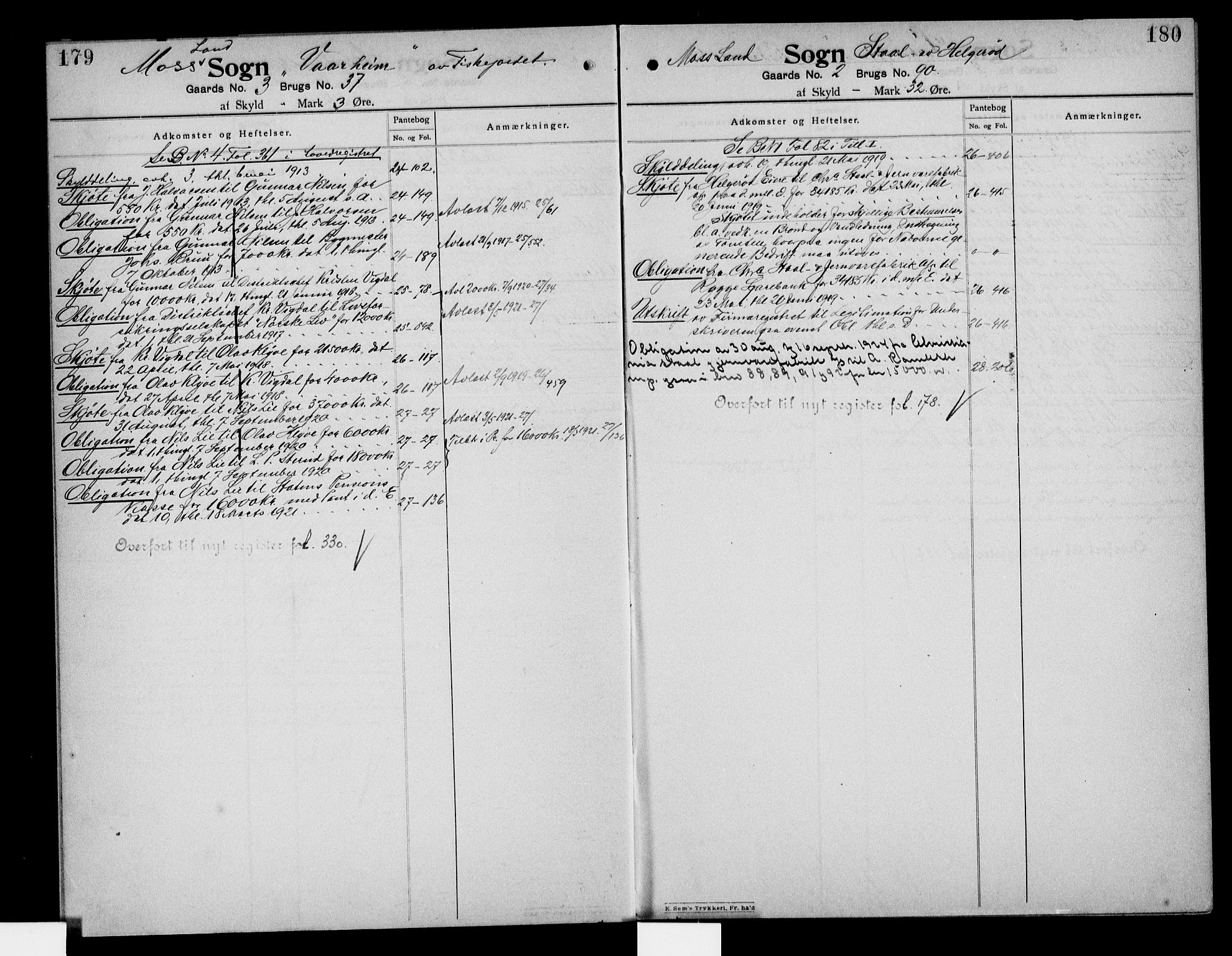 Moss sorenskriveri, SAO/A-10168: Mortgage register no. IV 6, 1910-1925, p. 179-180