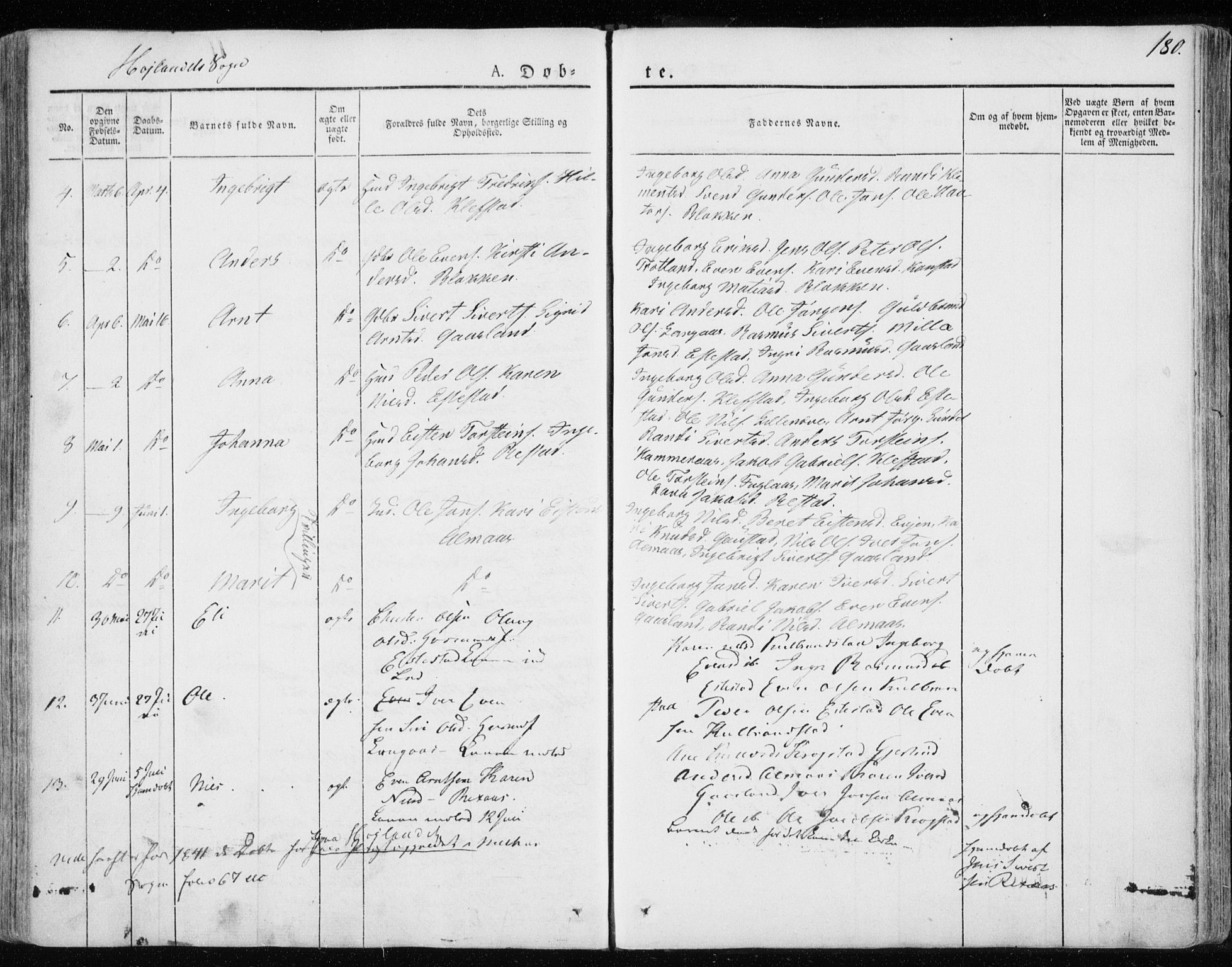 Ministerialprotokoller, klokkerbøker og fødselsregistre - Sør-Trøndelag, AV/SAT-A-1456/691/L1069: Parish register (official) no. 691A04, 1826-1841, p. 180