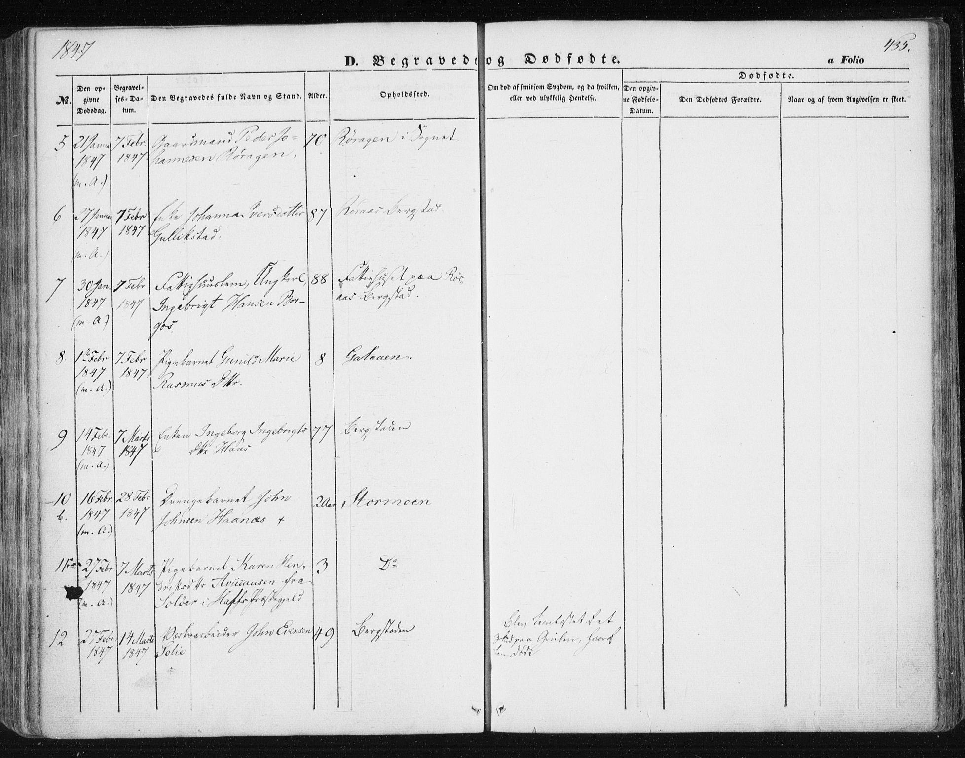 Ministerialprotokoller, klokkerbøker og fødselsregistre - Sør-Trøndelag, SAT/A-1456/681/L0931: Parish register (official) no. 681A09, 1845-1859, p. 435