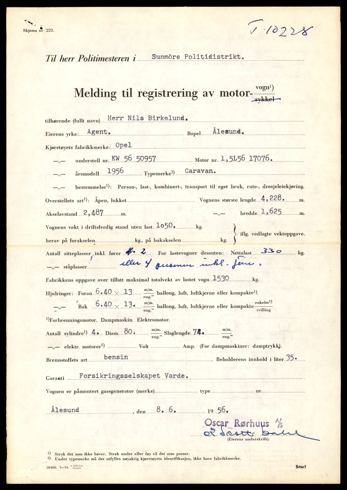 Møre og Romsdal vegkontor - Ålesund trafikkstasjon, SAT/A-4099/F/Fe/L0019: Registreringskort for kjøretøy T 10228 - T 10350, 1927-1998, p. 29