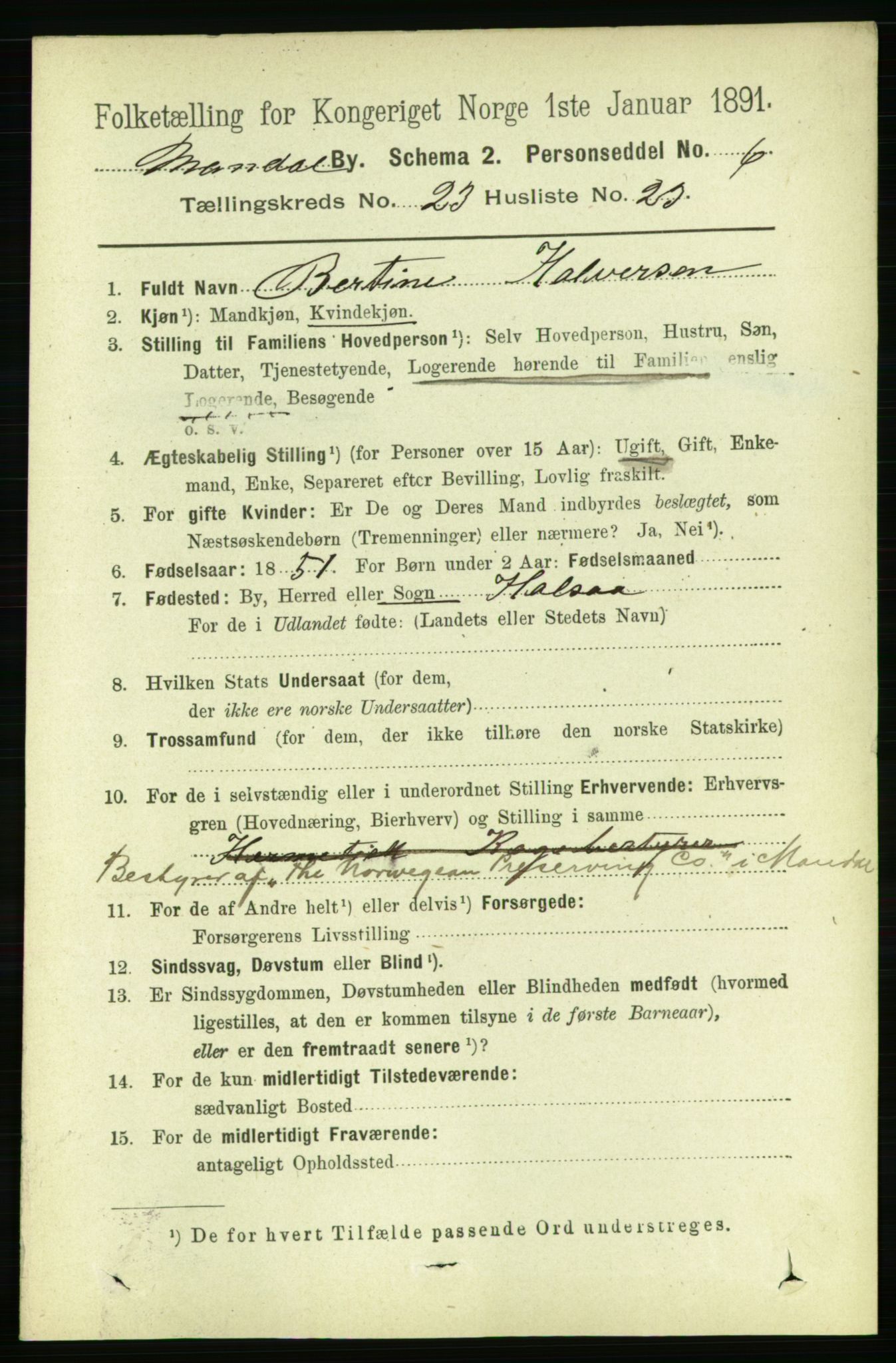 RA, 1891 census for 1002 Mandal, 1891, p. 4435