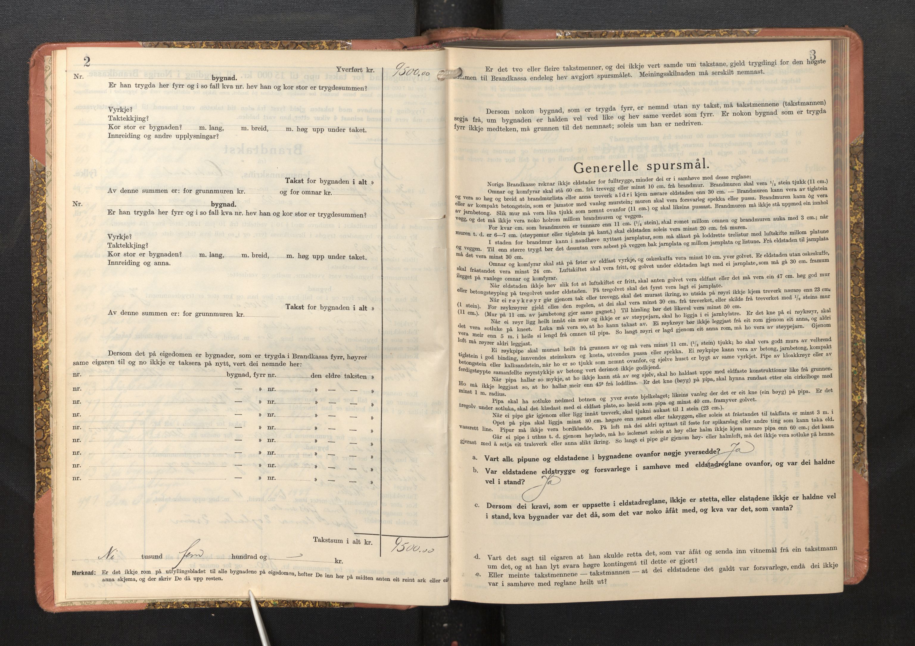 Lensmannen i Bruvik, AV/SAB-A-31301/0012/L0011: Branntakstprotokoll, skjematakst, 1936-1949, p. 2-3