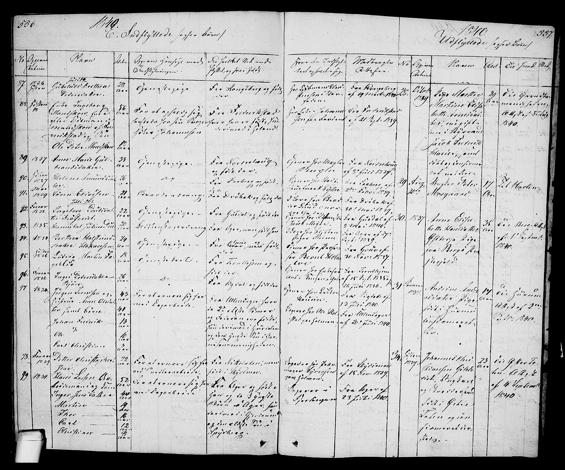 Oslo domkirke Kirkebøker, SAO/A-10752/F/Fa/L0027: Parish register (official) no. 27, 1828-1840, p. 556-557