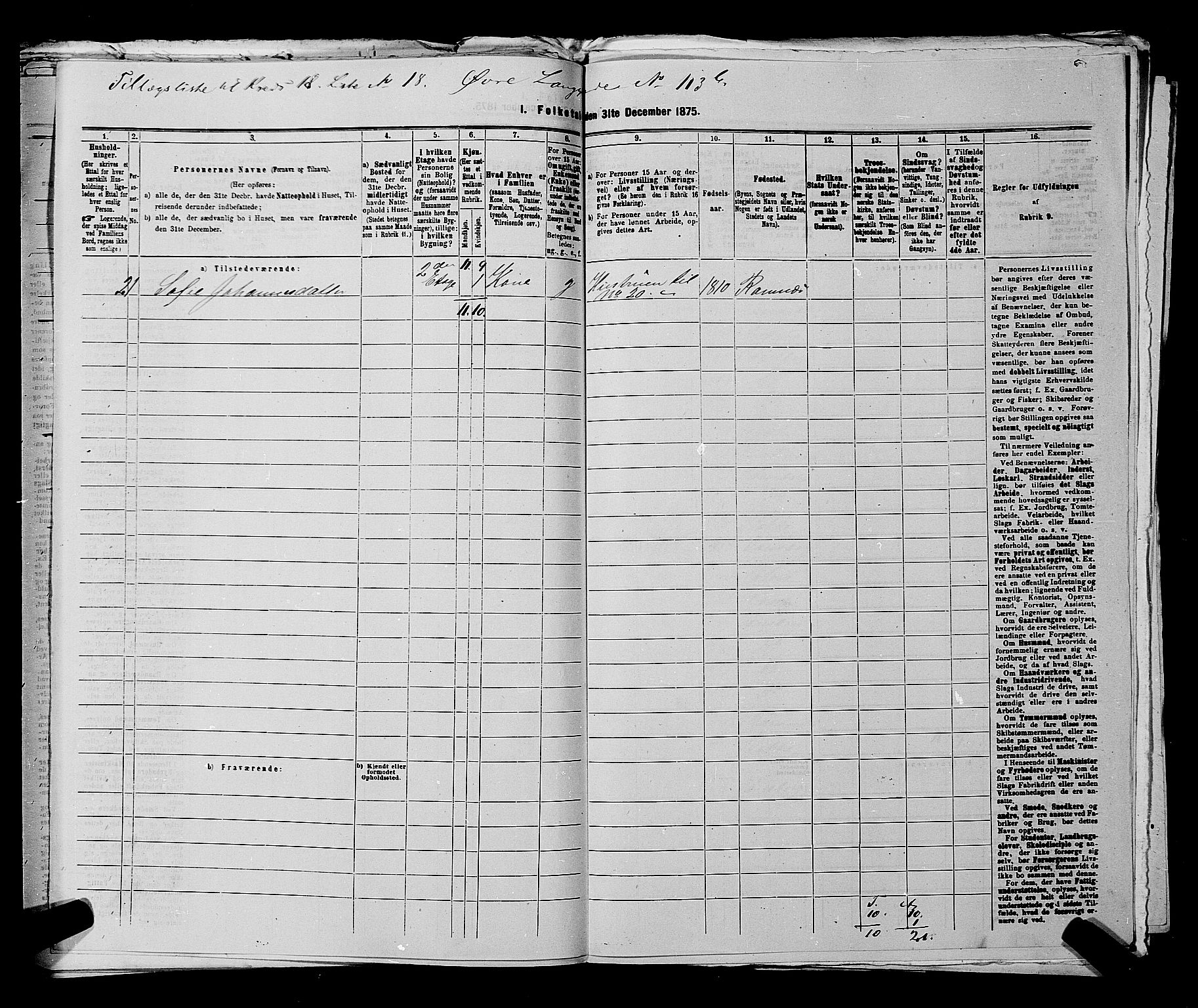 SAKO, 1875 census for 0705P Tønsberg, 1875, p. 587