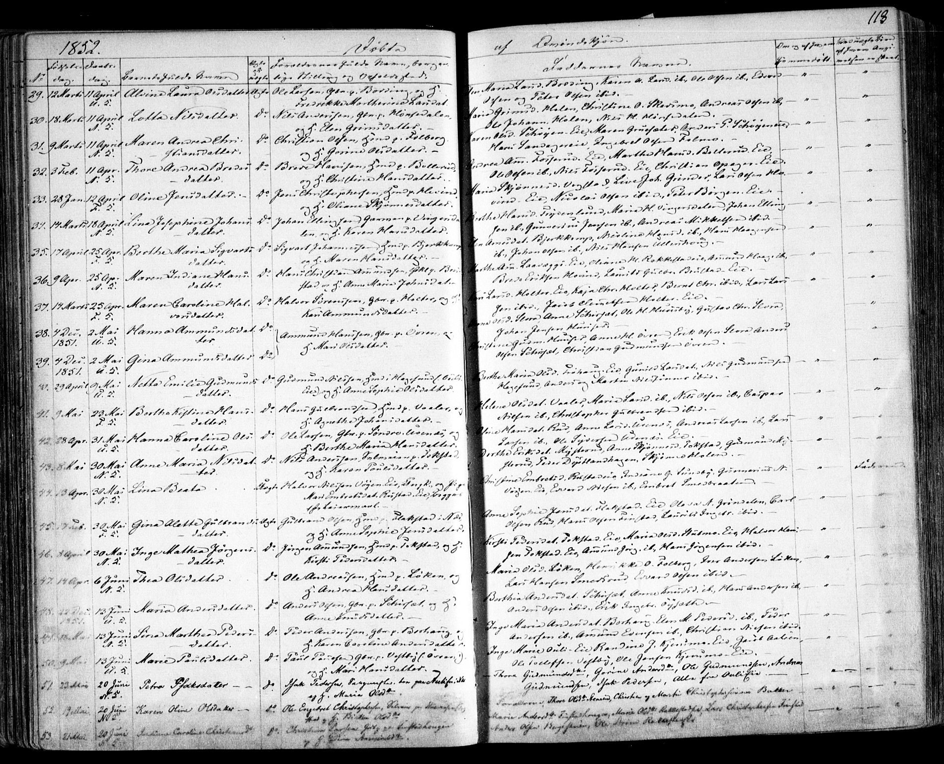 Nes prestekontor Kirkebøker, SAO/A-10410/F/Fa/L0007: Parish register (official) no. I 7, 1846-1858, p. 113