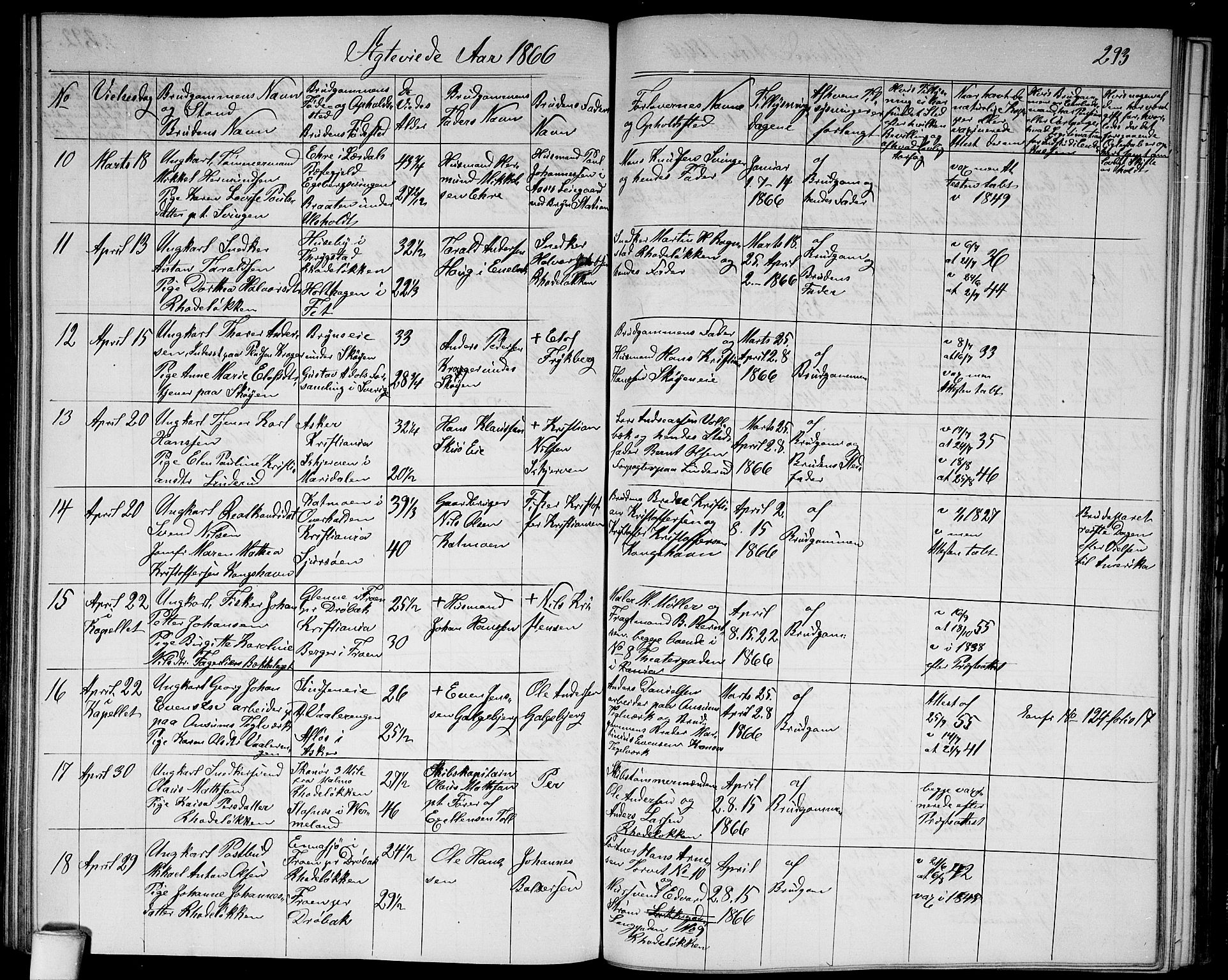 Østre Aker prestekontor Kirkebøker, SAO/A-10840/G/Ga/L0002: Parish register (copy) no. I 2, 1861-1867, p. 293
