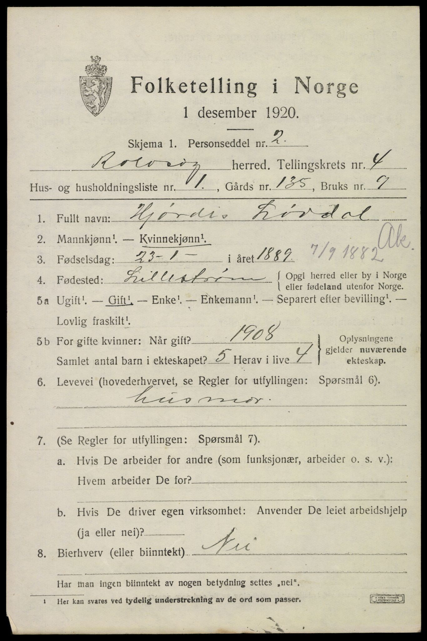 SAO, 1920 census for Rolvsøy, 1920, p. 4371