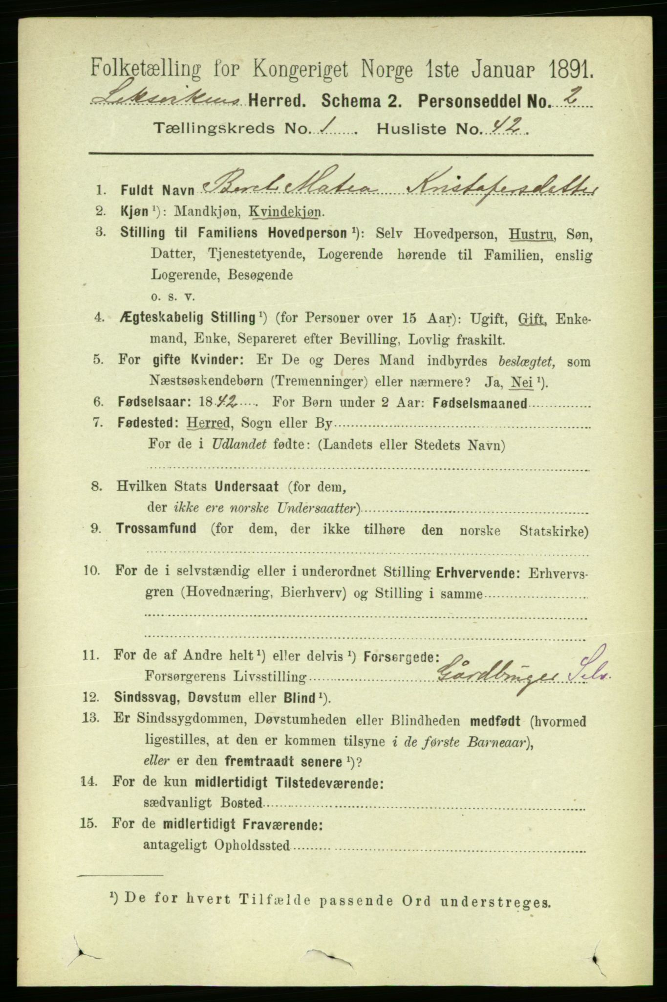 RA, 1891 census for 1718 Leksvik, 1891, p. 377