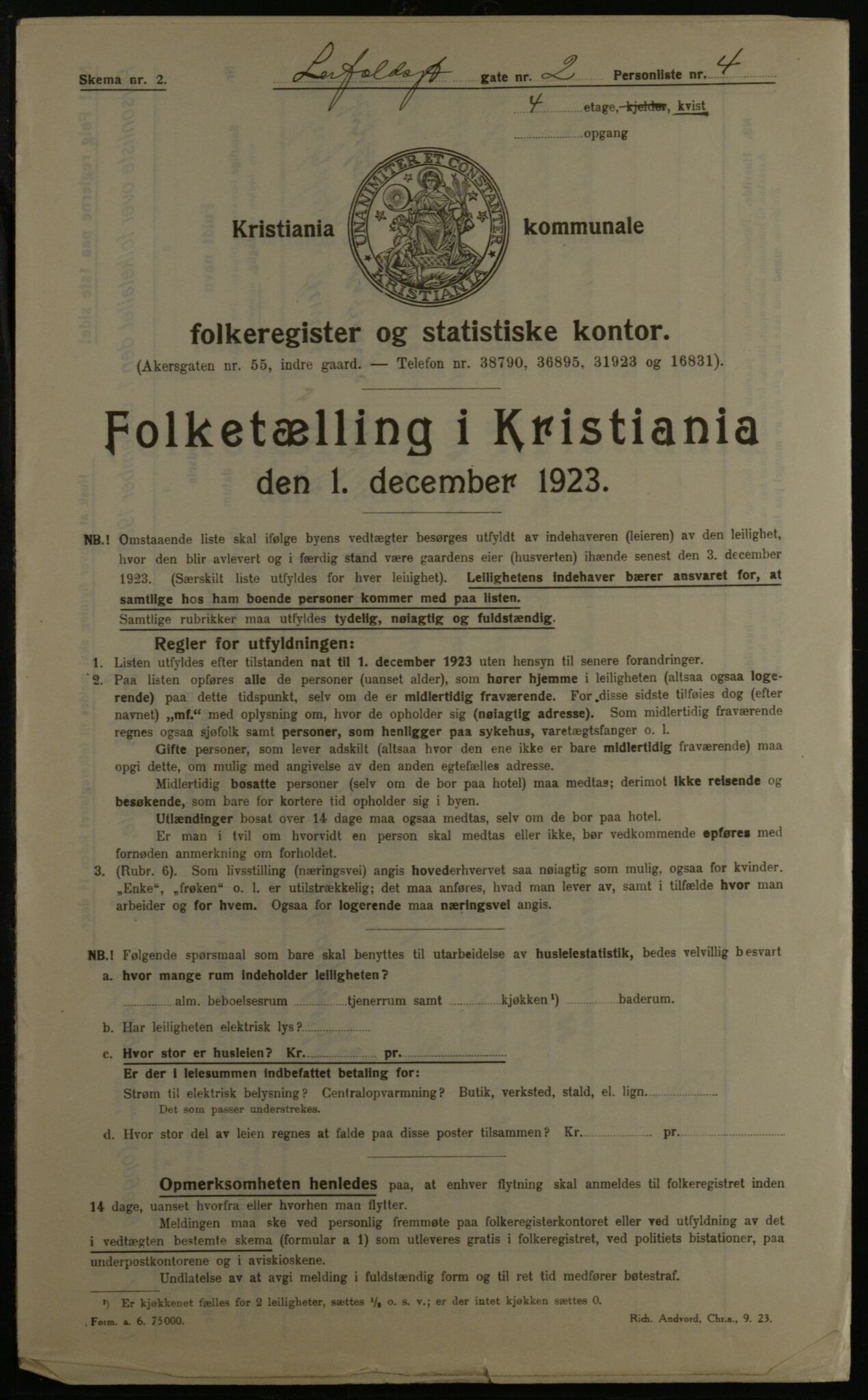 OBA, Municipal Census 1923 for Kristiania, 1923, p. 63504