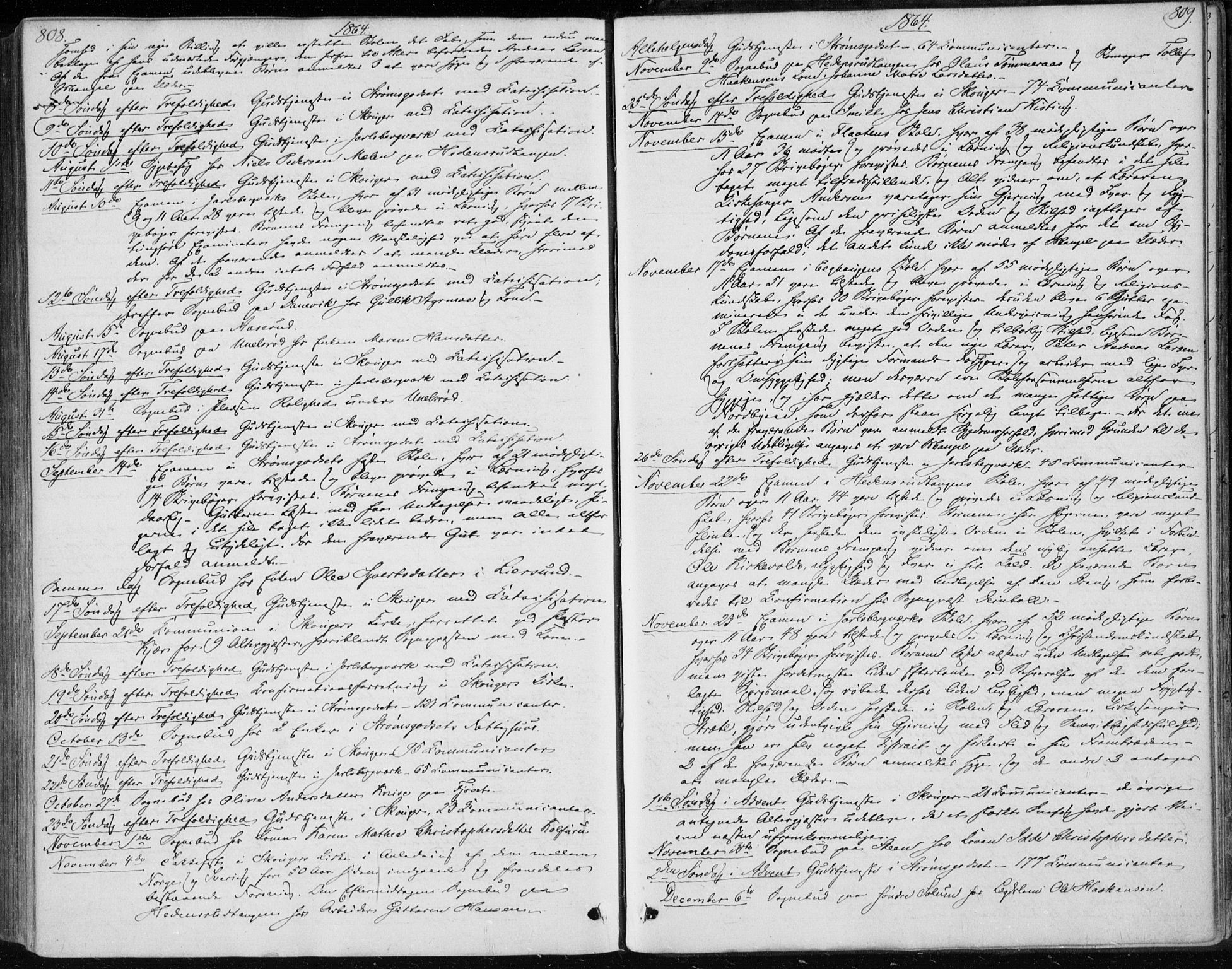 Skoger kirkebøker, AV/SAKO-A-59/F/Fa/L0004: Parish register (official) no. I 4, 1862-1872, p. 808-809